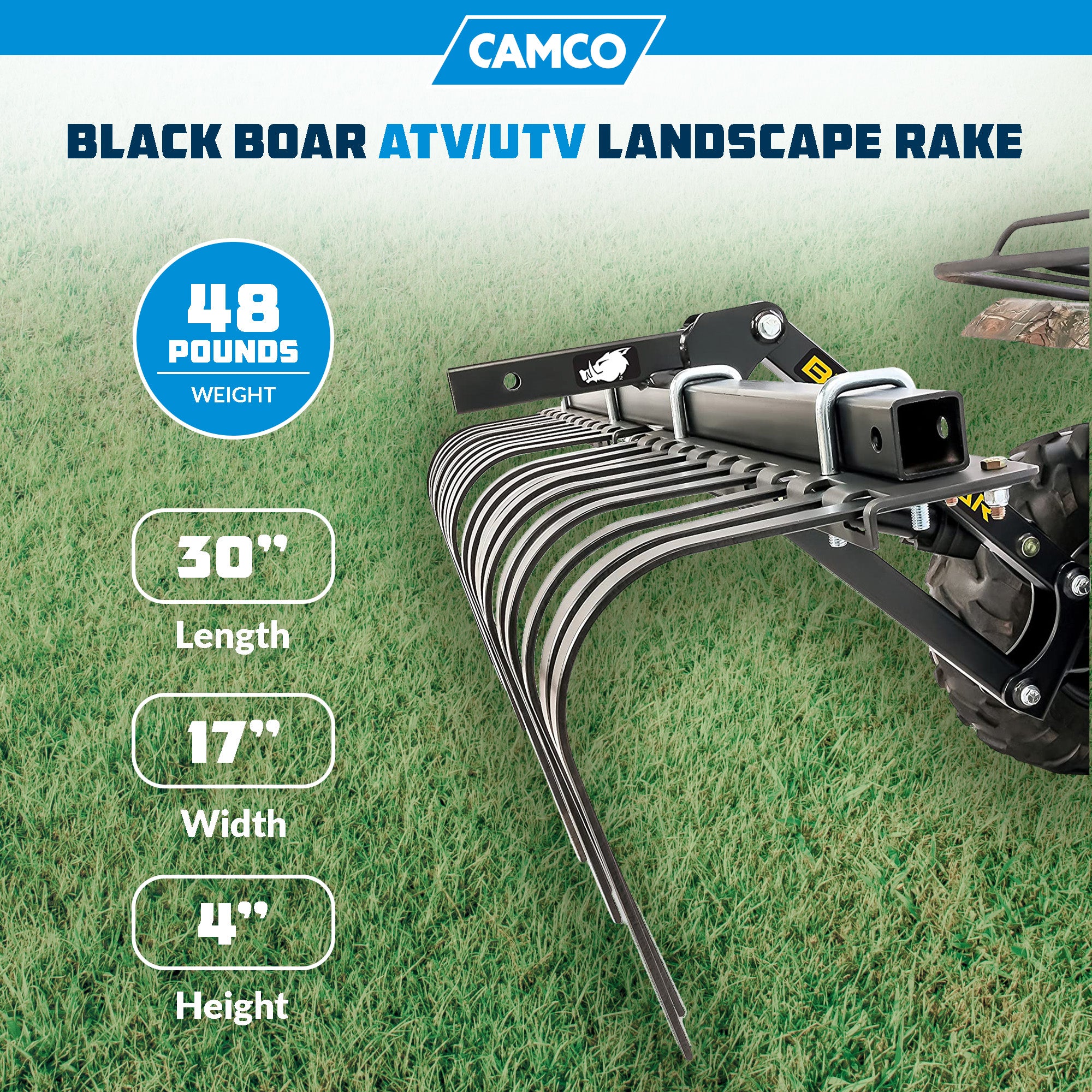 Camco Black Boar ATV/UTV Implement Custom Vehicle Landscape Rake Tool (Used) - VMInnovations