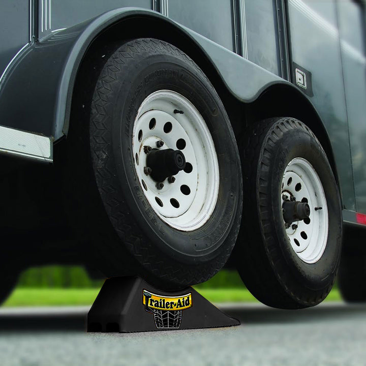 Camco Trailer Aid Tandem Trailer Tire Changing Ramp with 4.5 Inch Lift, Black - VMInnovations