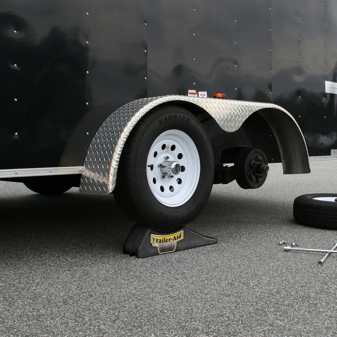 Camco Trailer Aid Tandem Trailer Tire Changing Ramp with 4.5 Inch Lift, Black - VMInnovations