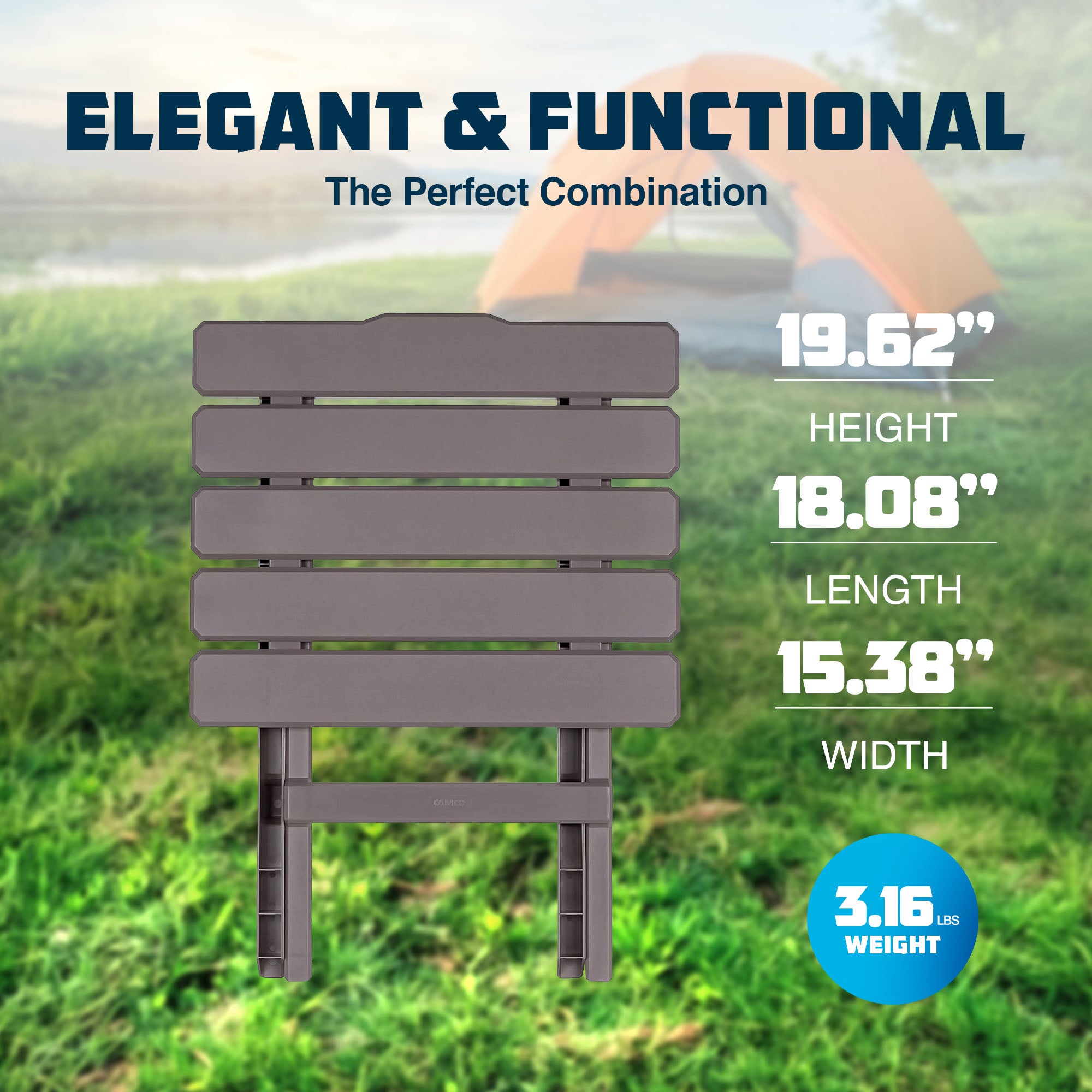Camco Adirondack Style Folding Plastic Large Table for Indoor or Outdoor Use - VMInnovations