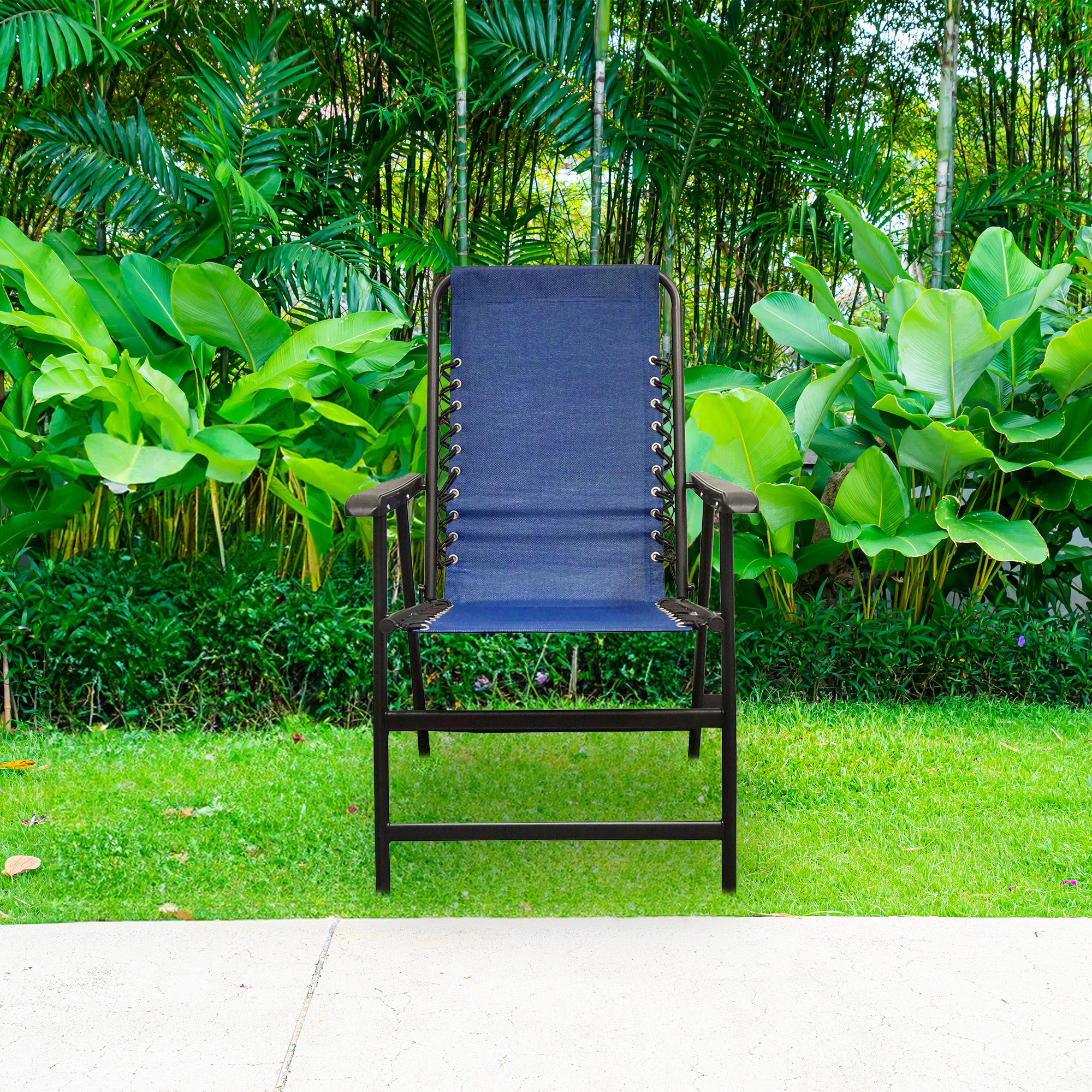 Caravan Canopy Portable Folding Sports Chair with Bungee System, Blue (Open Box) - VMInnovations