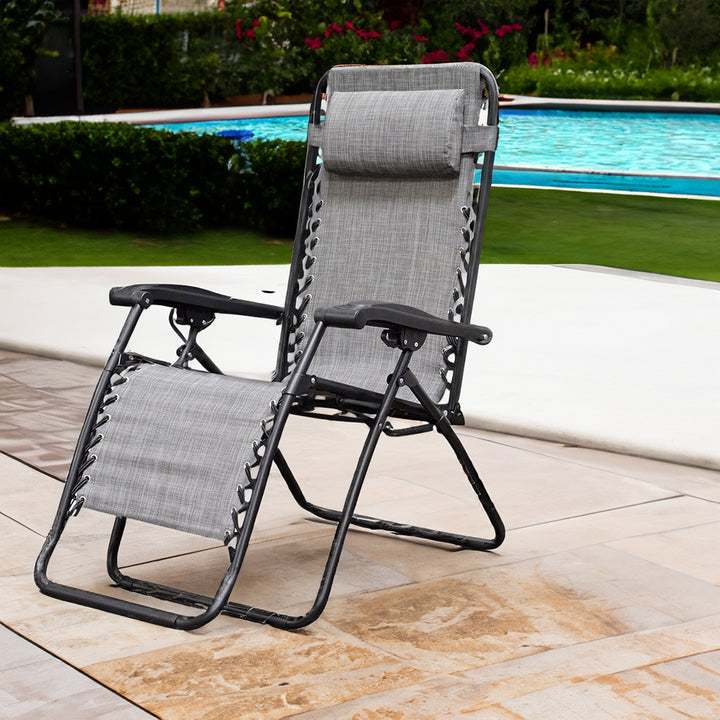 Caravan Sports Zero Gravity Outdoor Folding Camping Patio Lounge Chair, Gray - VMInnovations