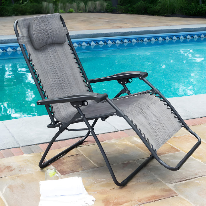 Caravan Sports Zero Gravity Outdoor Folding Camping Patio Lounge Chair, Gray - VMInnovations