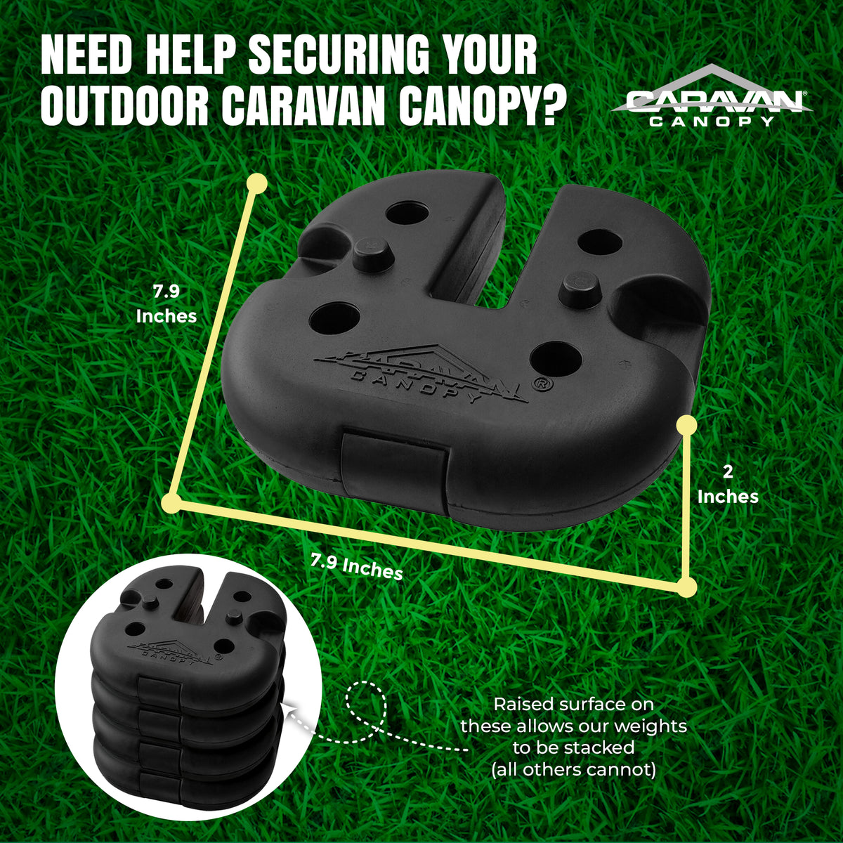 Caravan Canopy Durable Rubber 6 Pound Cement Canopy Weight Plates,4pk(For Parts)