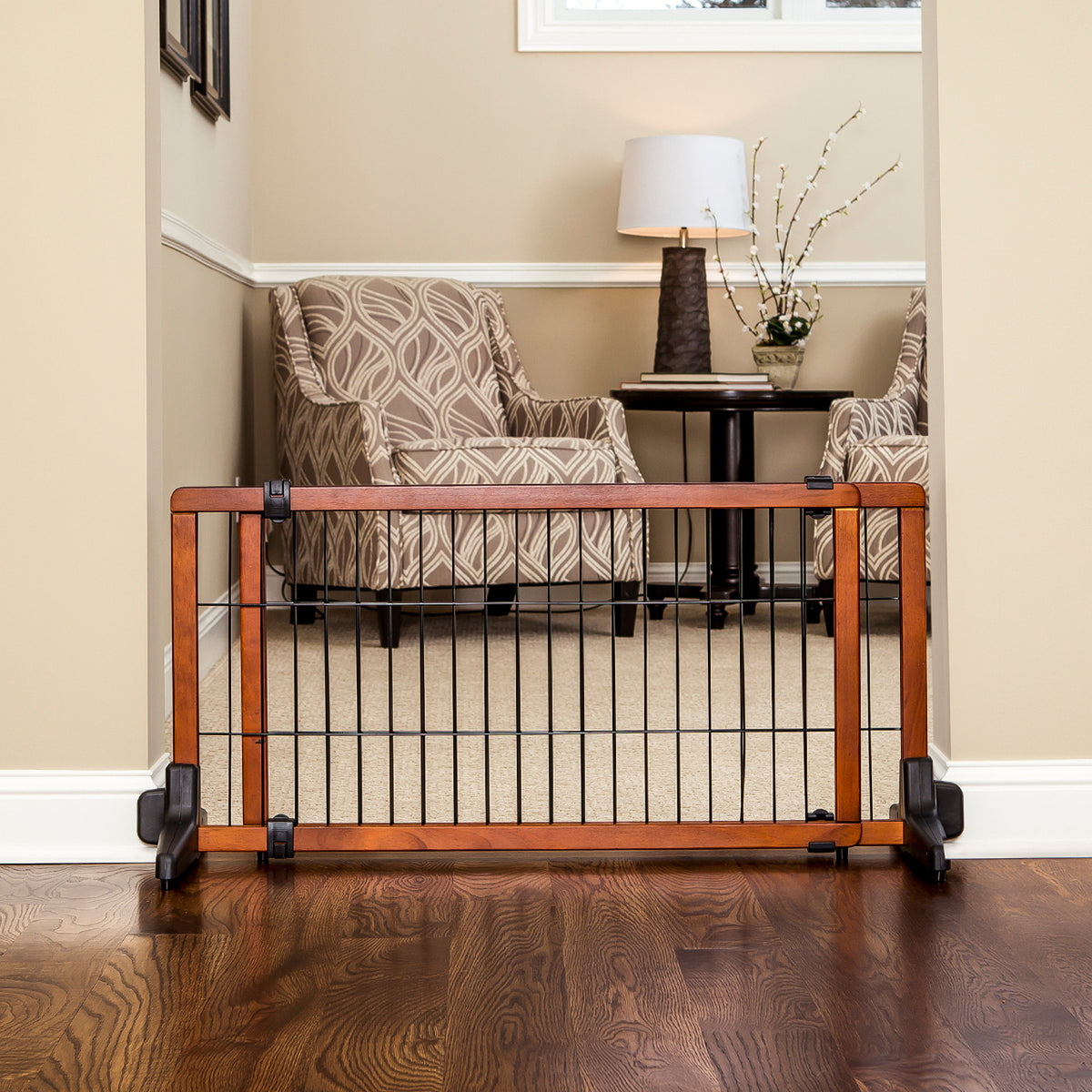 Carlson Pet Products 20" Tall Freestanding Home Indoor Pet Gate, Wood (Open Box)