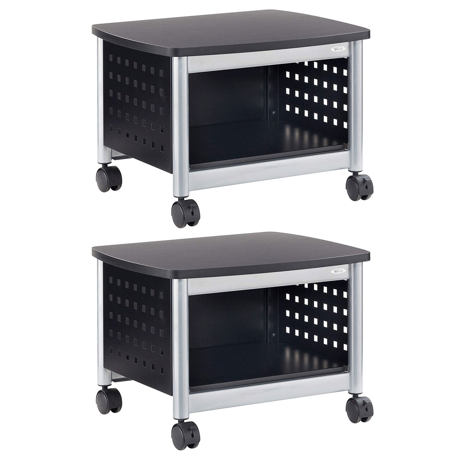 Safco Under Desk Scoot Swivel Wheel Mobile Printer and Machine Stand (2 Pack)