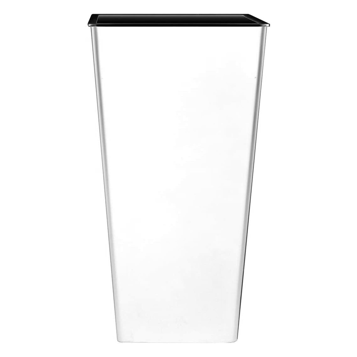 HC Companies 12 Inch Cascade Indoor or Outdoor Durable Square Planter, White - VMInnovations