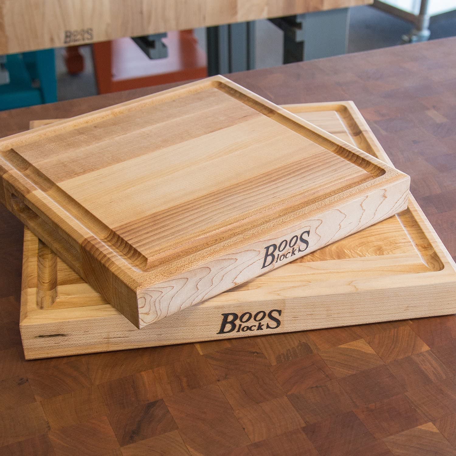 John Boos Block Square Cutting Board Bundle with Natural Moisture Cream (3 Pack)