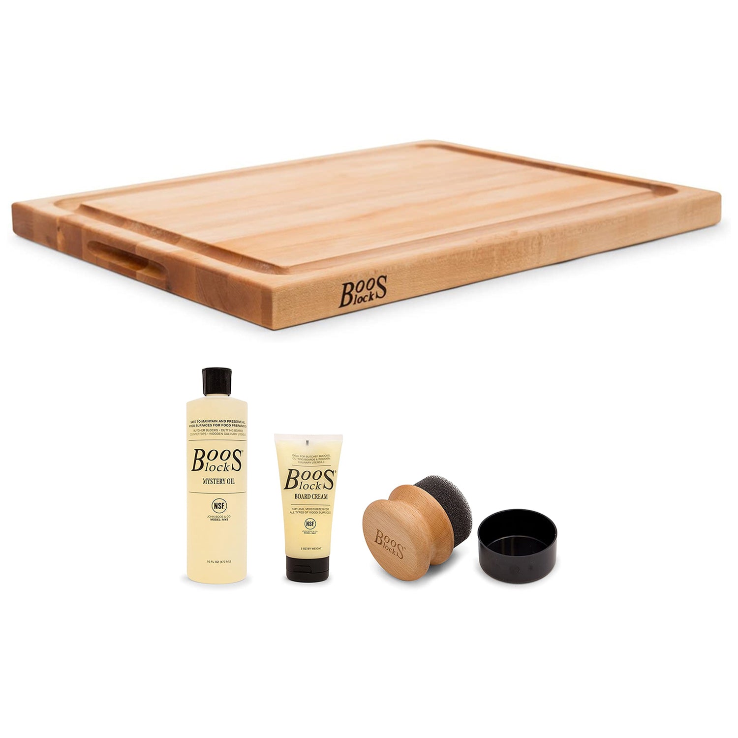 John Boos Block 18 Inch Wide Cutting/Carving Board with Juice Groove, Maple Wood - VMInnovations
