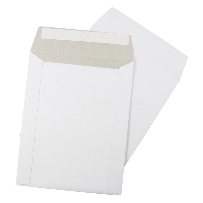 EcoSwift 7 by 9 Inch Self Seal Keep Flat Cardboard Mailers, White (500 Pack)