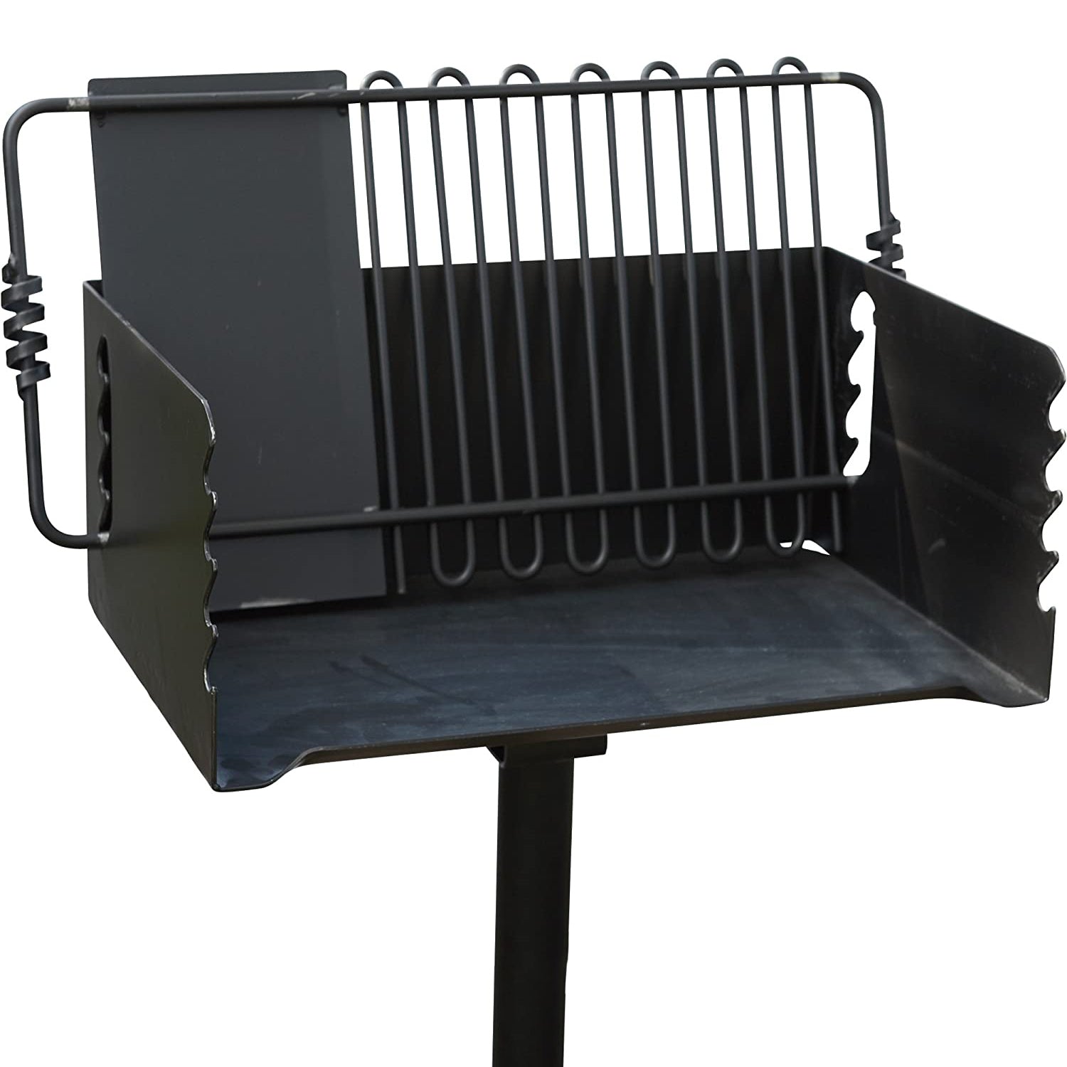 Pilot Rock Jumbo Park Style Steel Outdoor BBQ Charcoal Grill and Post (Open Box) - VMInnovations