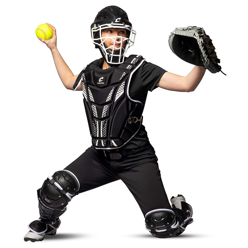 Champro Youth Flexible Protective Catchers Equipment Lightweight Gear, Ages 9+
