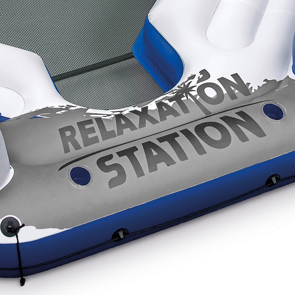 Intex 4-Person Relaxation Station Raft and 72 Can Beverage Cooler Float With Lid