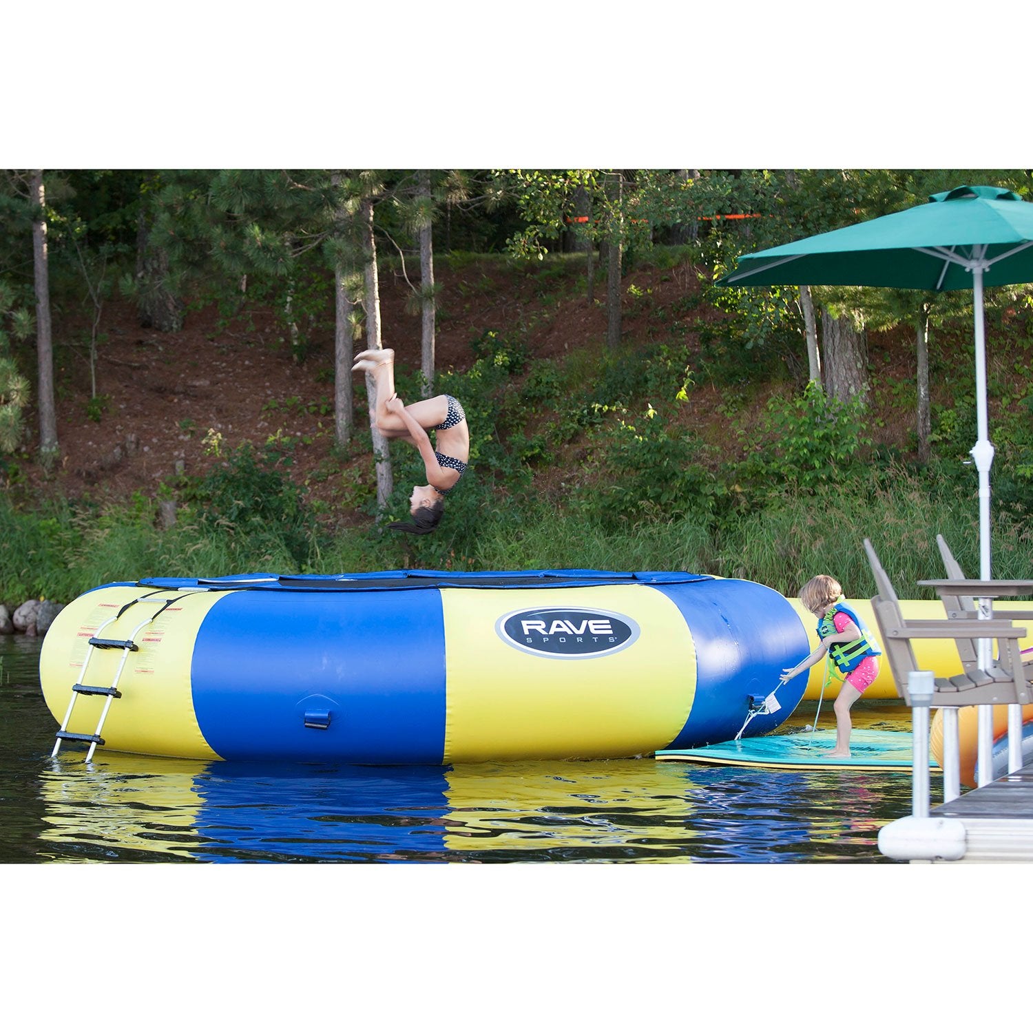 Inflatable 3 Piece Anchor Connection Kit,20 Water Trampoline w/ Ladder