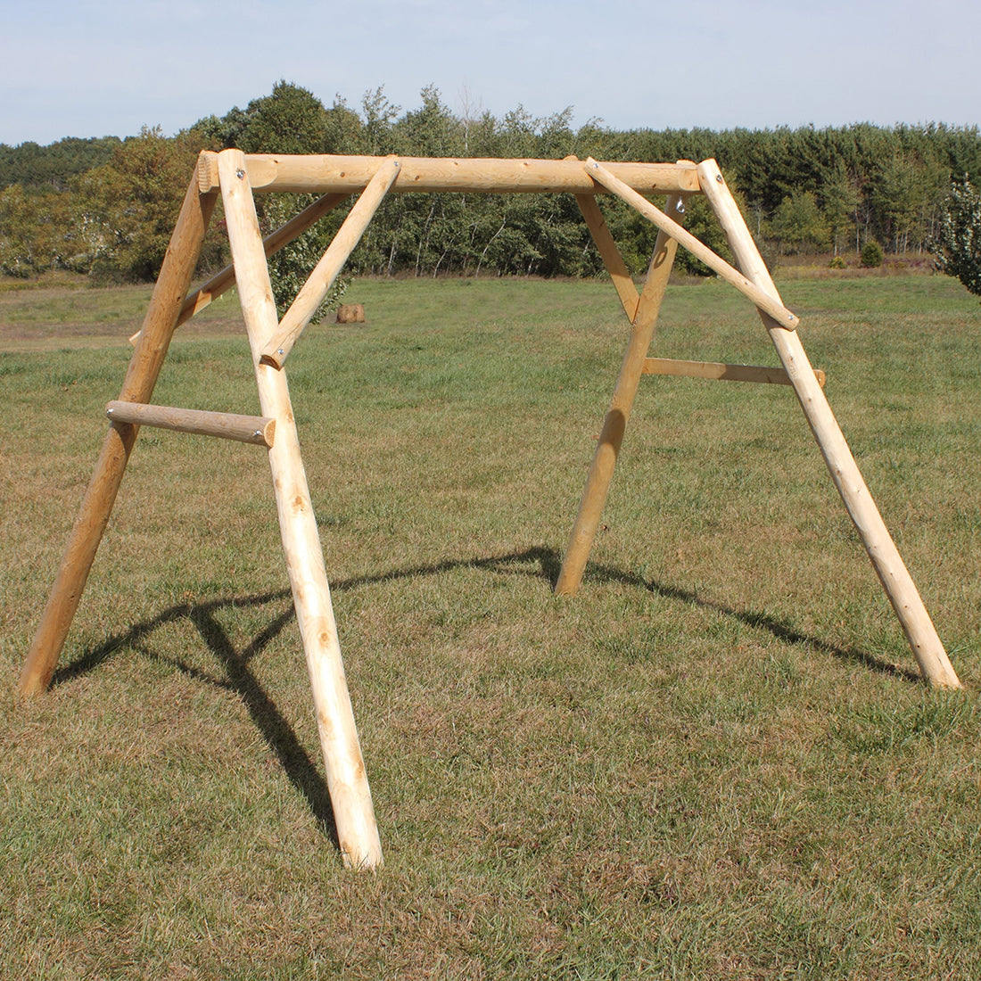 Lakeland Mills 5 Foot Cedar Log A Frame Outdoor Porch Swing Mount Only(Open Box) - VMInnovations