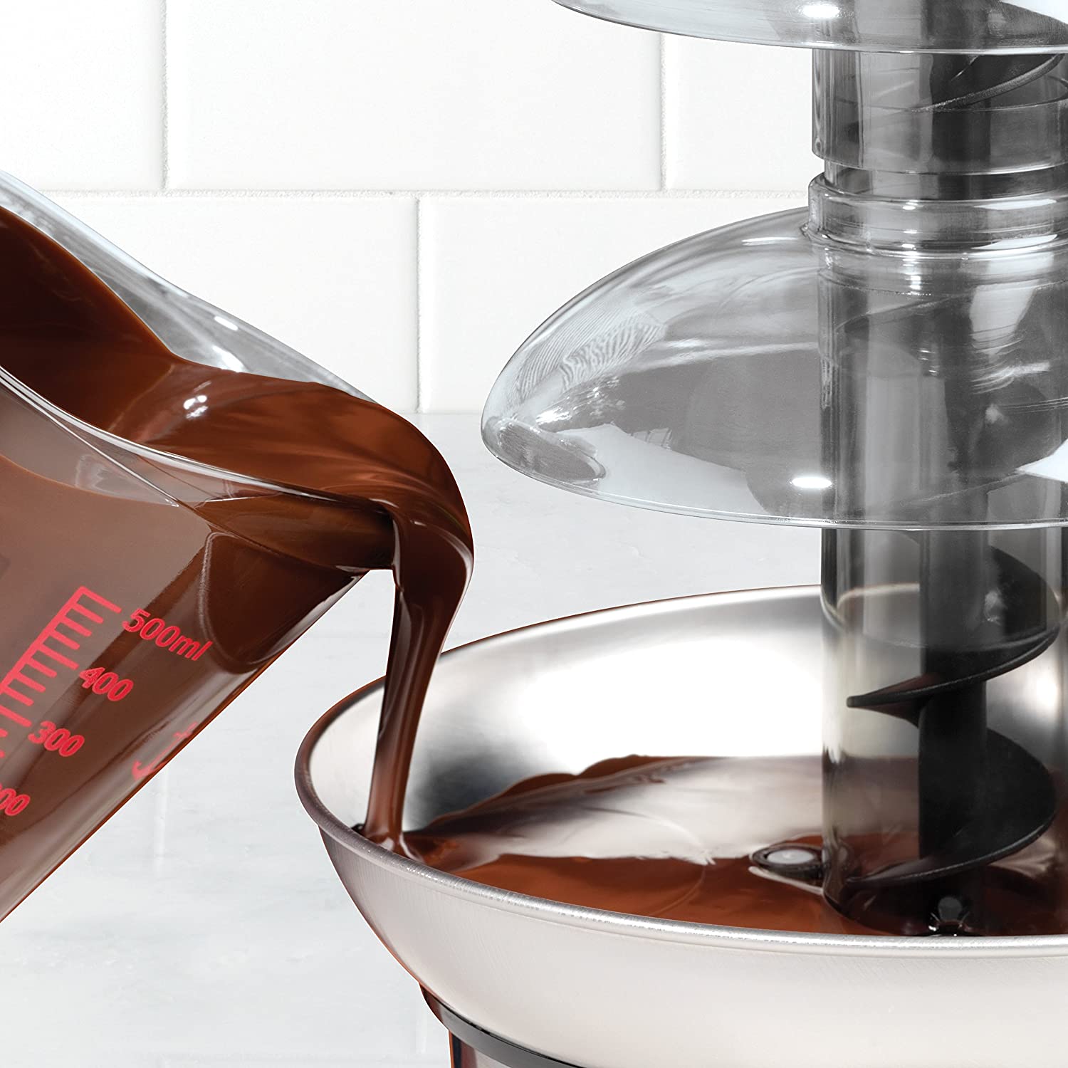 Nostalgia 32 Oz 4 Tier Stainless Steel Chocolate Fondue Fountain (Open Box) - VMInnovations