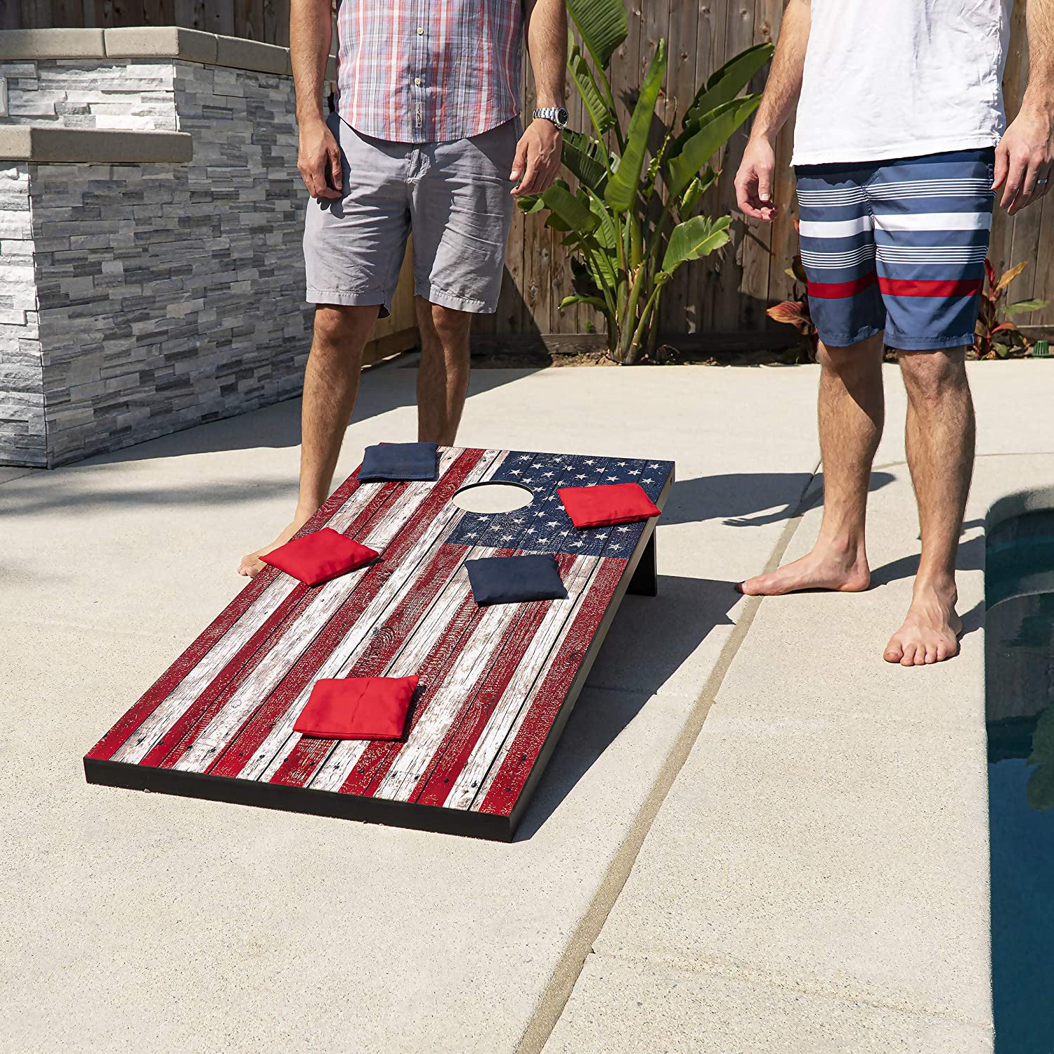 GoSports Classic Cornhole Size Outdoor Backyard Game, American Flag (Open Box) - VMInnovations