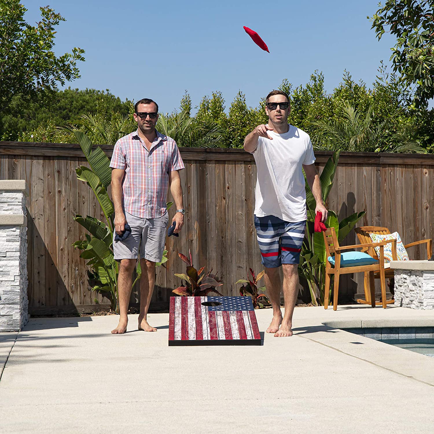 GoSports Classic Cornhole Size Outdoor Backyard Game, American Flag (Open Box) - VMInnovations
