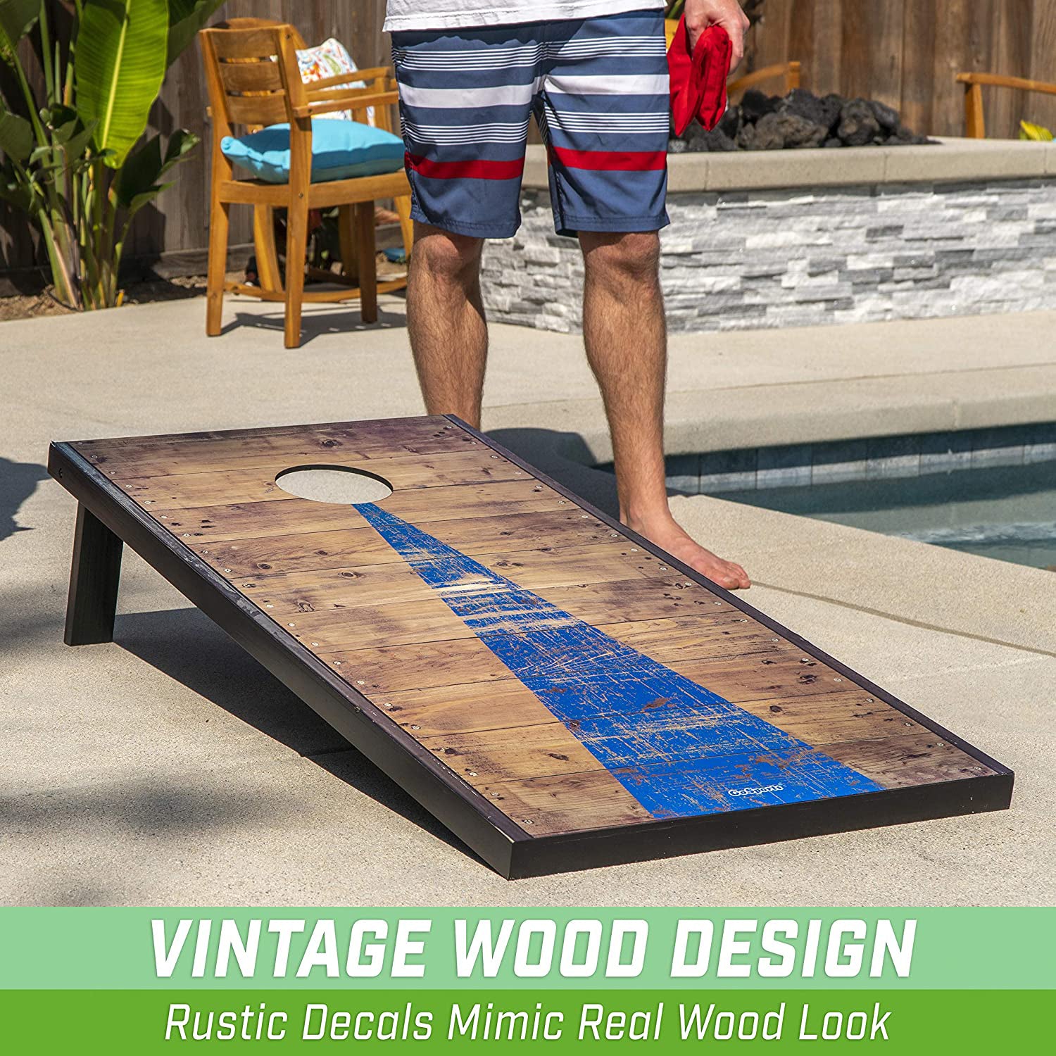 GoSports Classic Cornhole Bean Bag Backyard Lawn Game, Rustic (Open Box) - VMInnovations