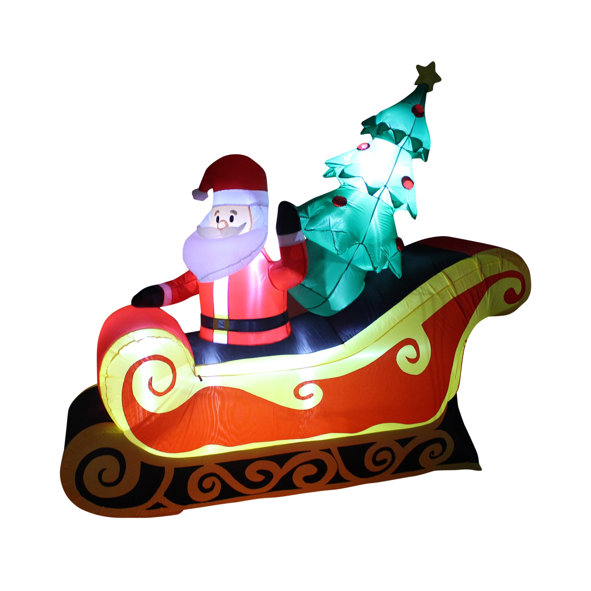 A Holiday Company 7 Ft Inflatable Santa on Sleigh Holiday Lawn Decoration (Used) - VMInnovations