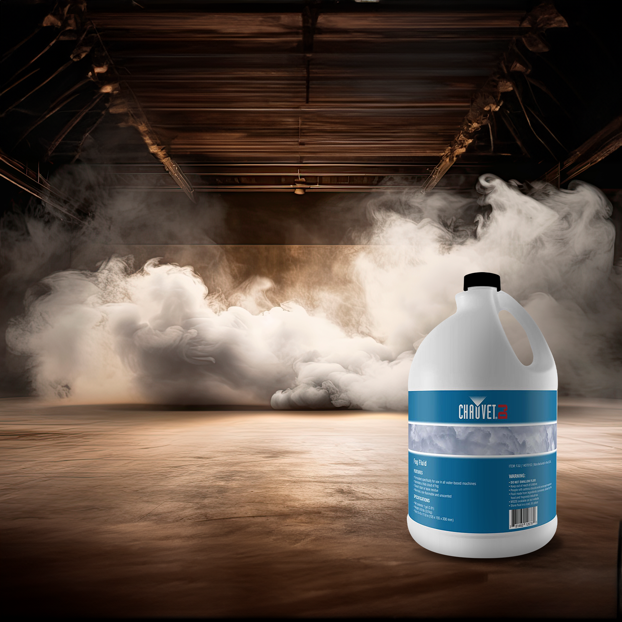 Chauvet DJ 1 Gallon of Water Based Unscented Fog Machine Juice, (4 Pack) - VMInnovations