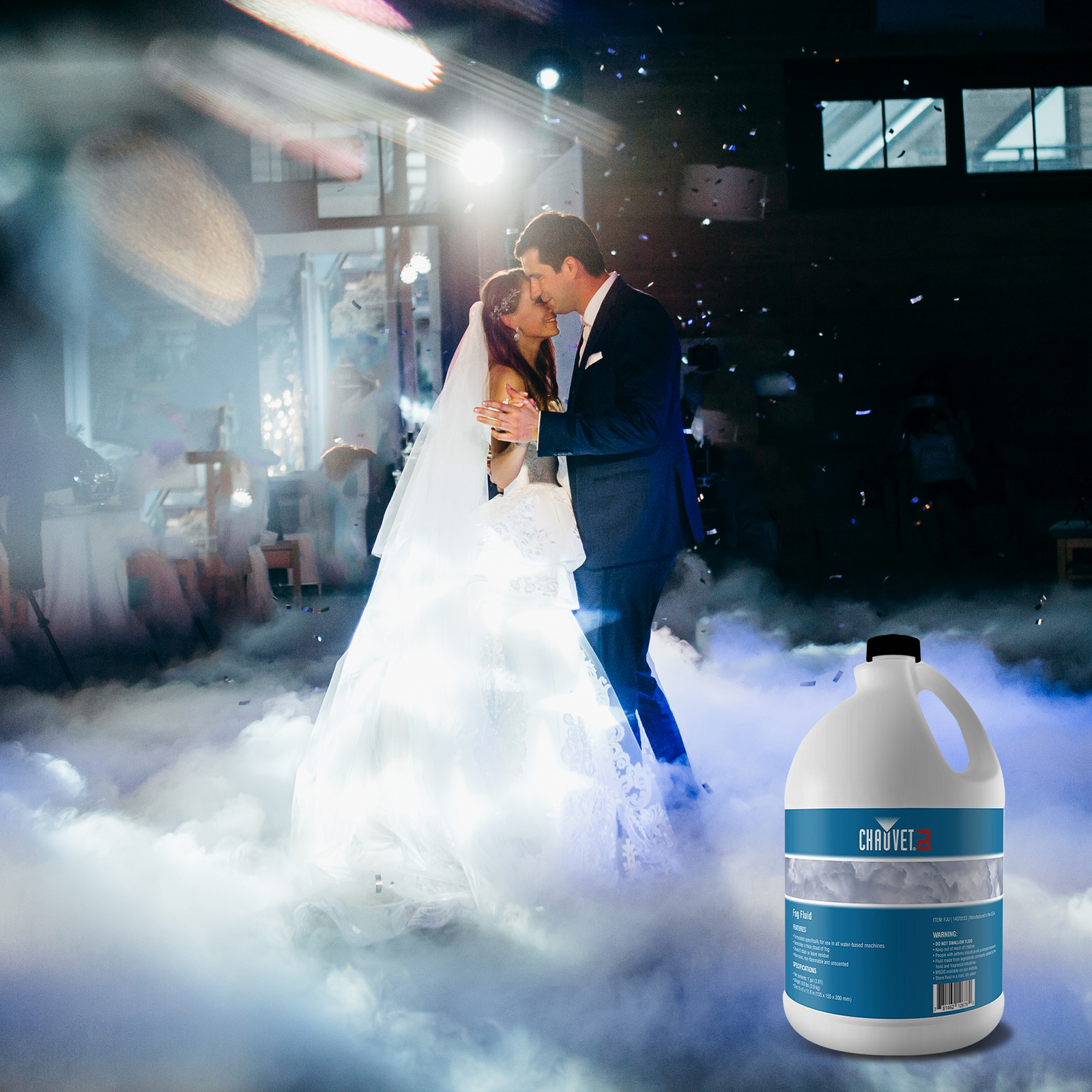 Chauvet DJ 1 Gallon of Water Based Unscented Fog Machine Juice, (4 Pack) - VMInnovations