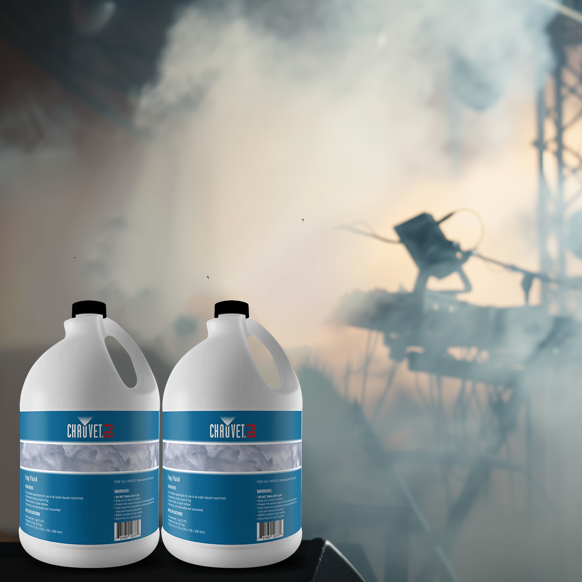 Chauvet DJ 1 Gallon Bottle of Fog Smoke Juice Fluid for Fog Machines (2 Pack) - VMInnovations