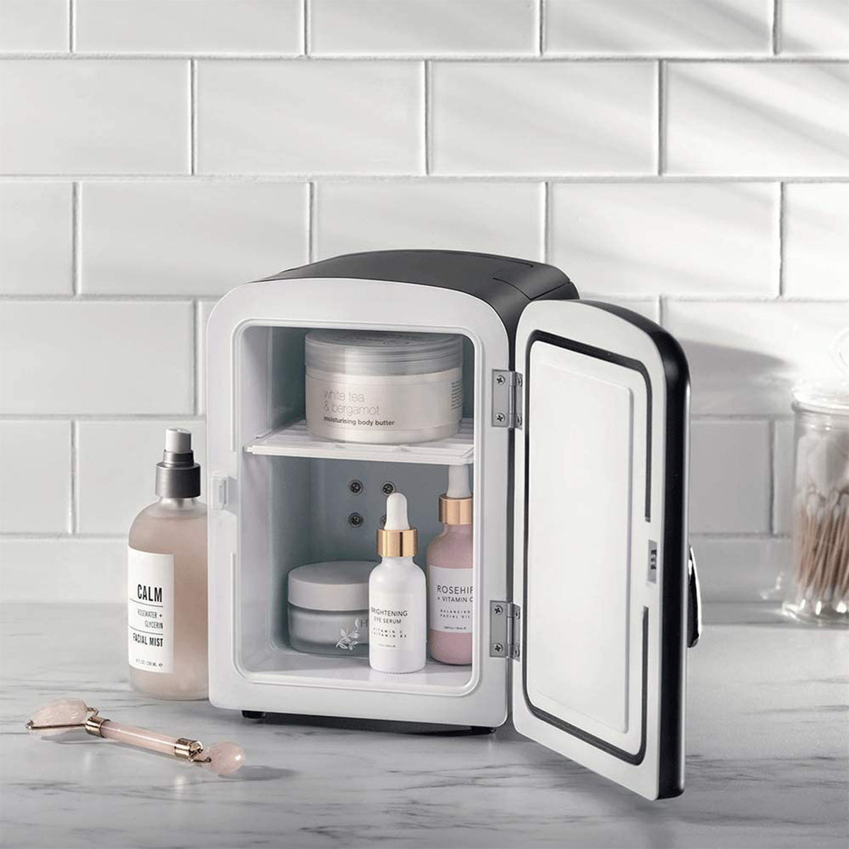 Chefman Portable Dry Erase Personal Snacks & Drinks Mini Fridge, (Open Box)