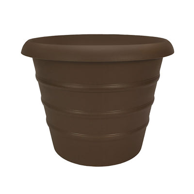 The HC Companies 20" Indoor Outdoor Marina Plastic Planter Pot, Chocolate Brown