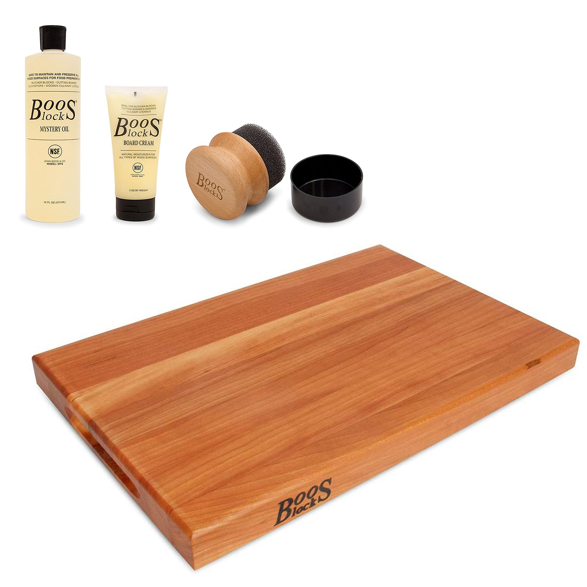 John Boos Reversible Cutting Board Bundle with 3 Piece Care & Maintenance Set - VMInnovations