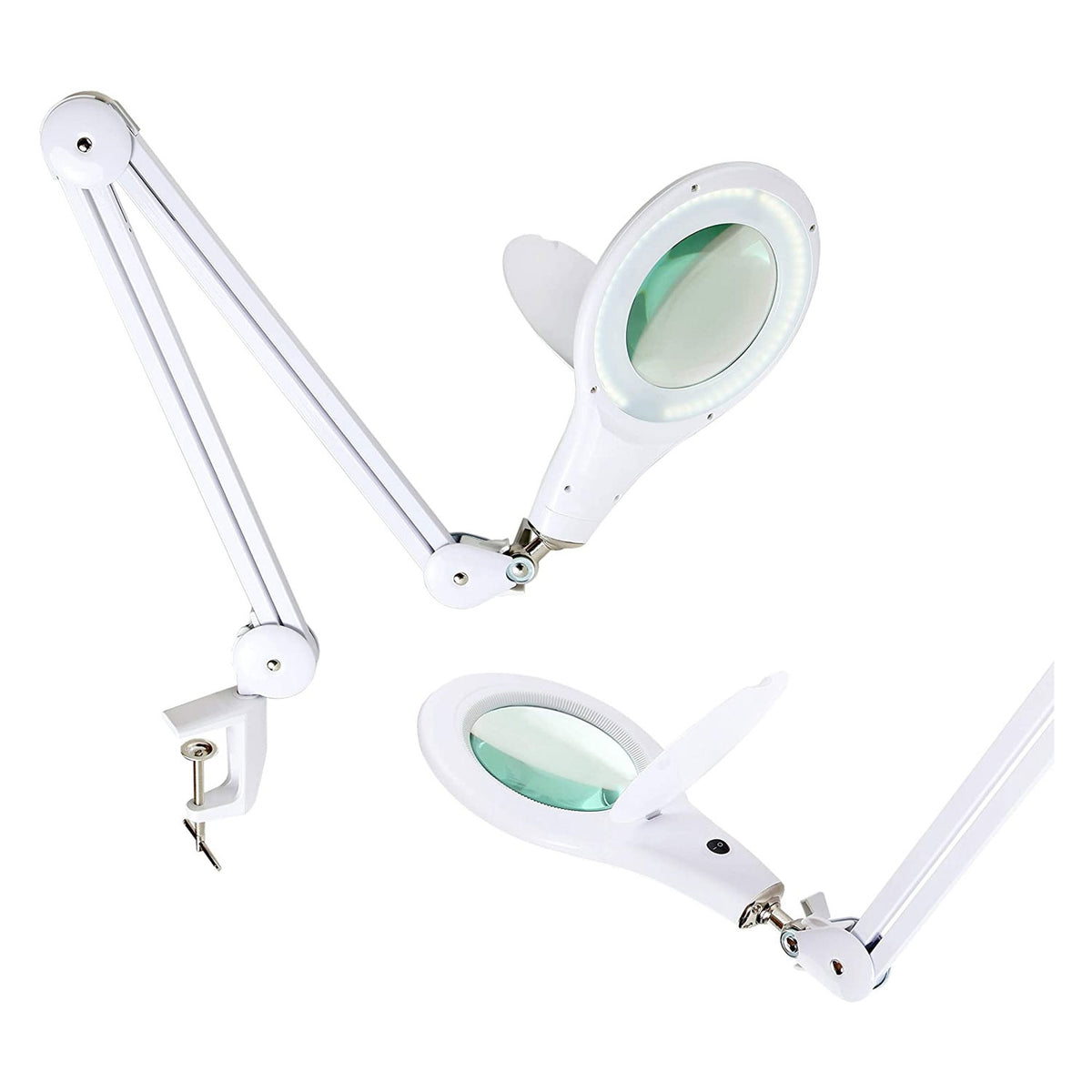 Brightech Lightview Pro LED 2.25x Clamp Magnifier Desk Lamp, White (Open Box)