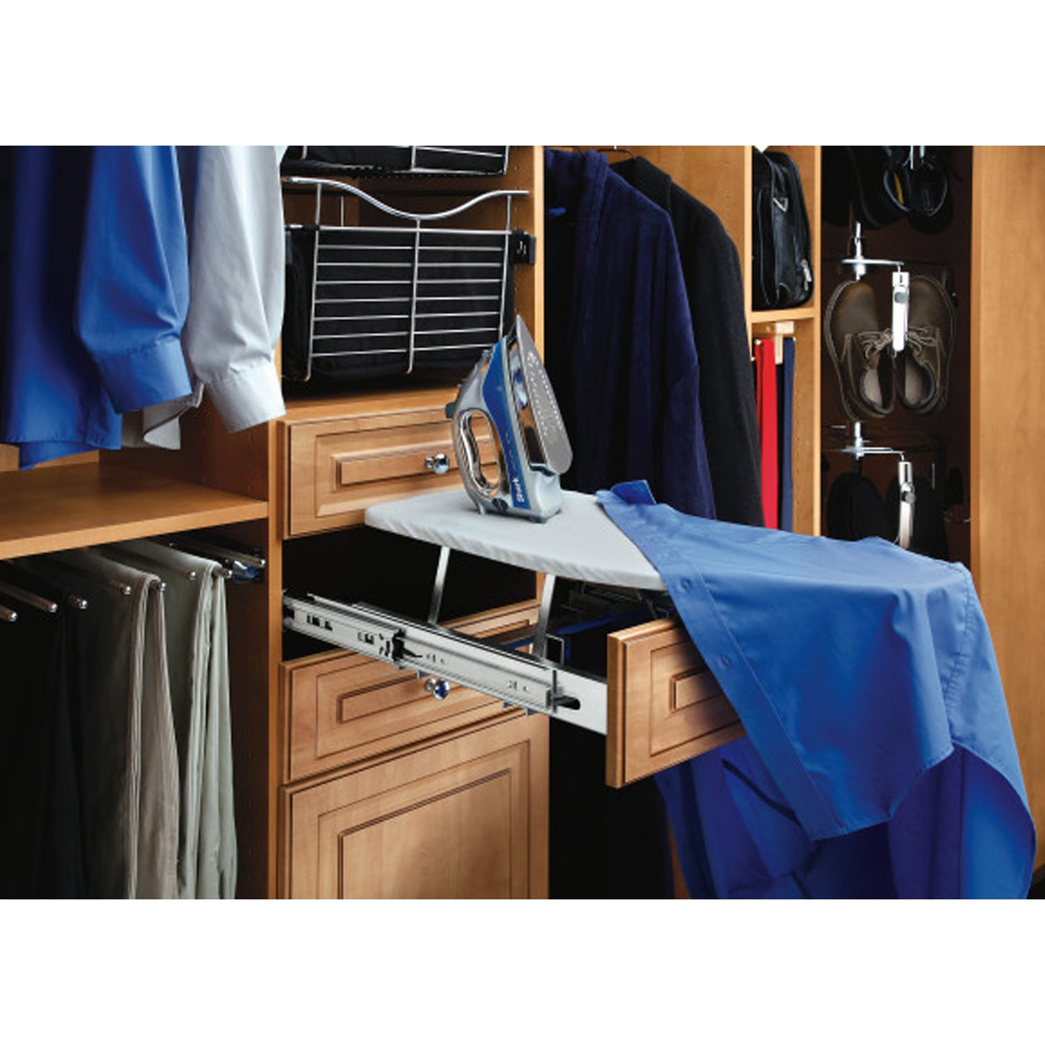 Rev-A-Shelf Retractable Pullout Stowaway Closet Ironing Board, Gray, CIB-16CR - VMInnovations