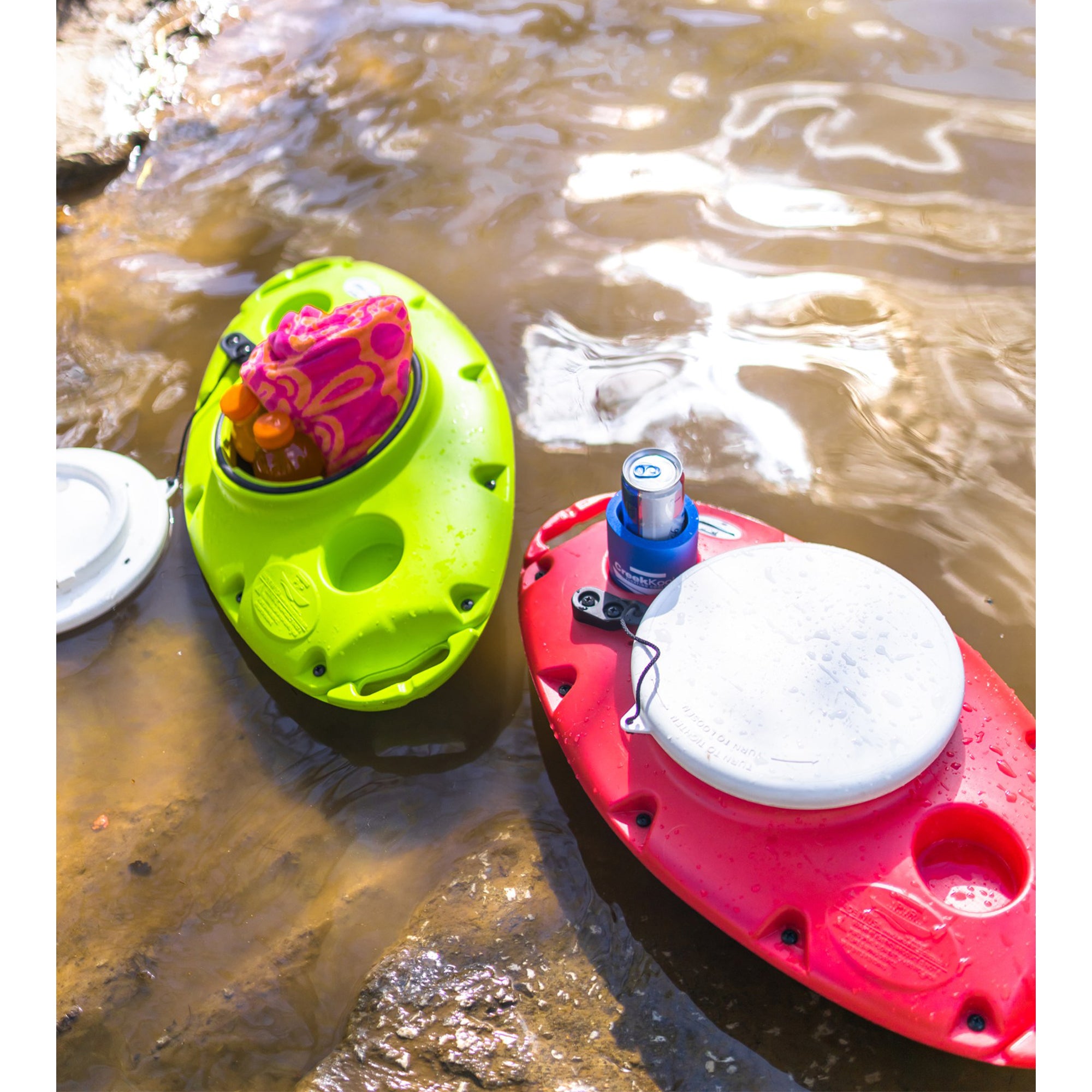 CreekKooler Floating Insulated 30 Quart Kayak Beverage Cooler, Tan (Open Box) - VMInnovations