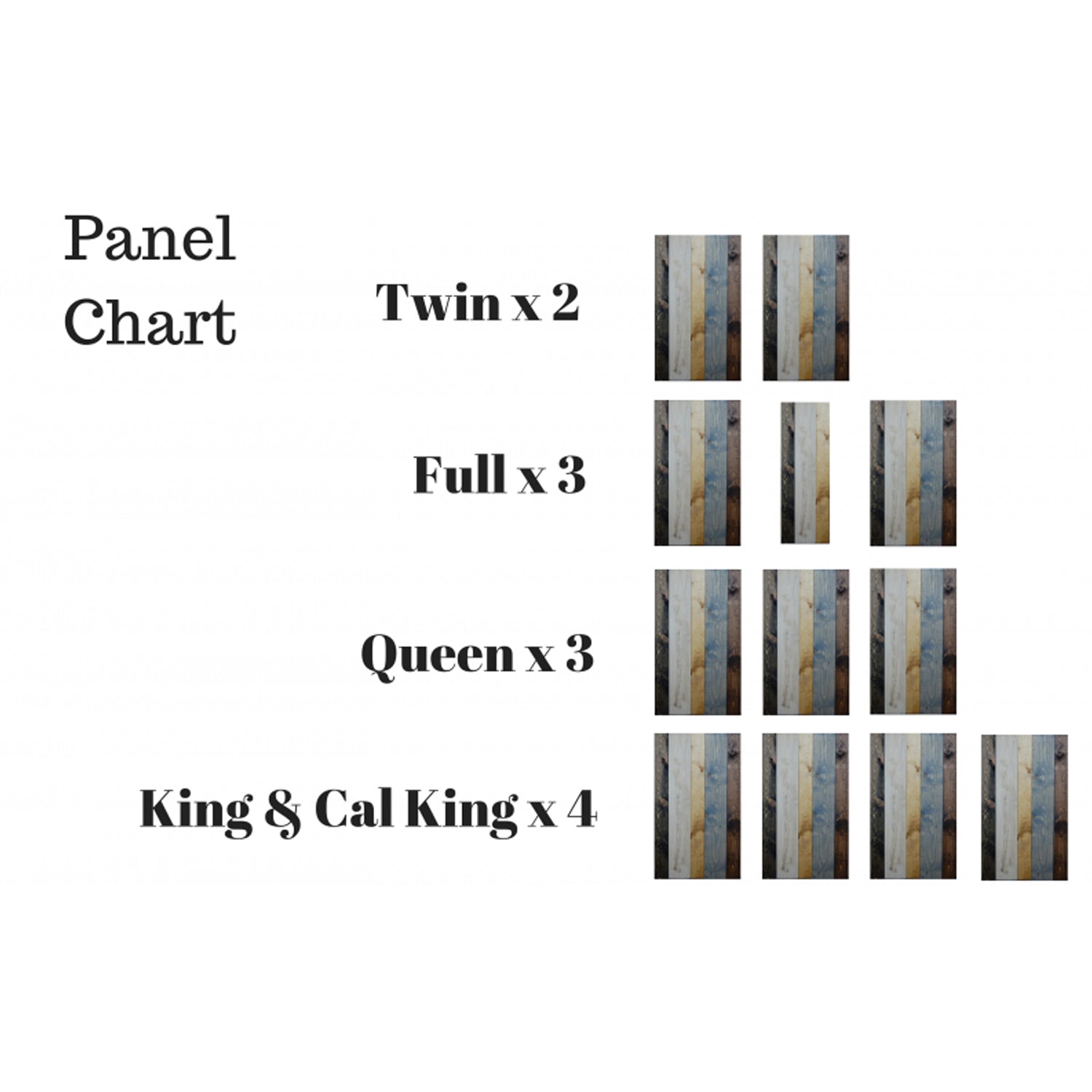 Barn Walls Floating Hanger Handmade 4 Panel Wall Headboard, King (Used)