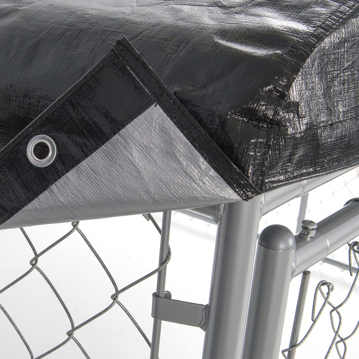 WeatherGuard 5x10' Outdoor Dog Run Kennel Enclosure Waterproof Roof Cover(Used)