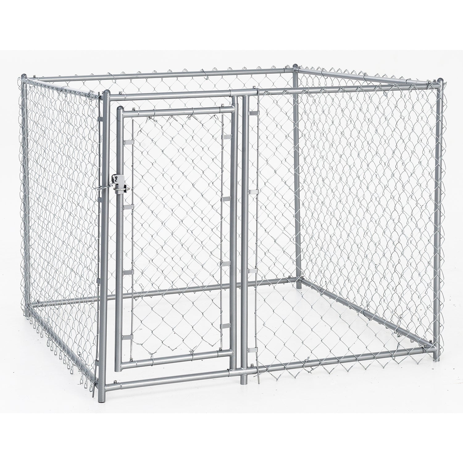 Lucky Dog 5x5x4' Heavy Duty Outdoor Chain Link Dog Kennel Enclosure (Open Box) - VMInnovations