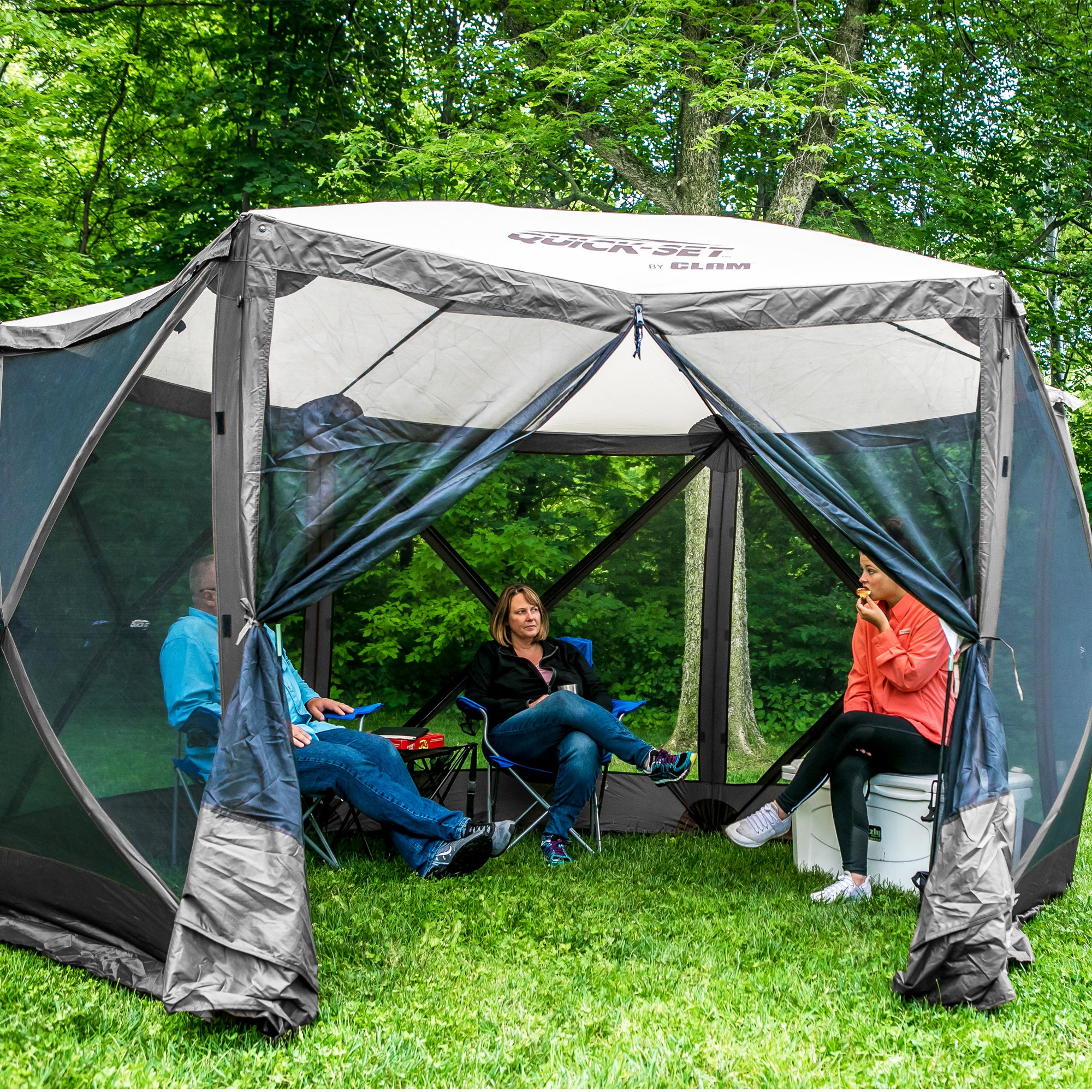 Quick-Set Escape Camping Outdoor Gazebo Canopy Shelter, Gray (For Parts)