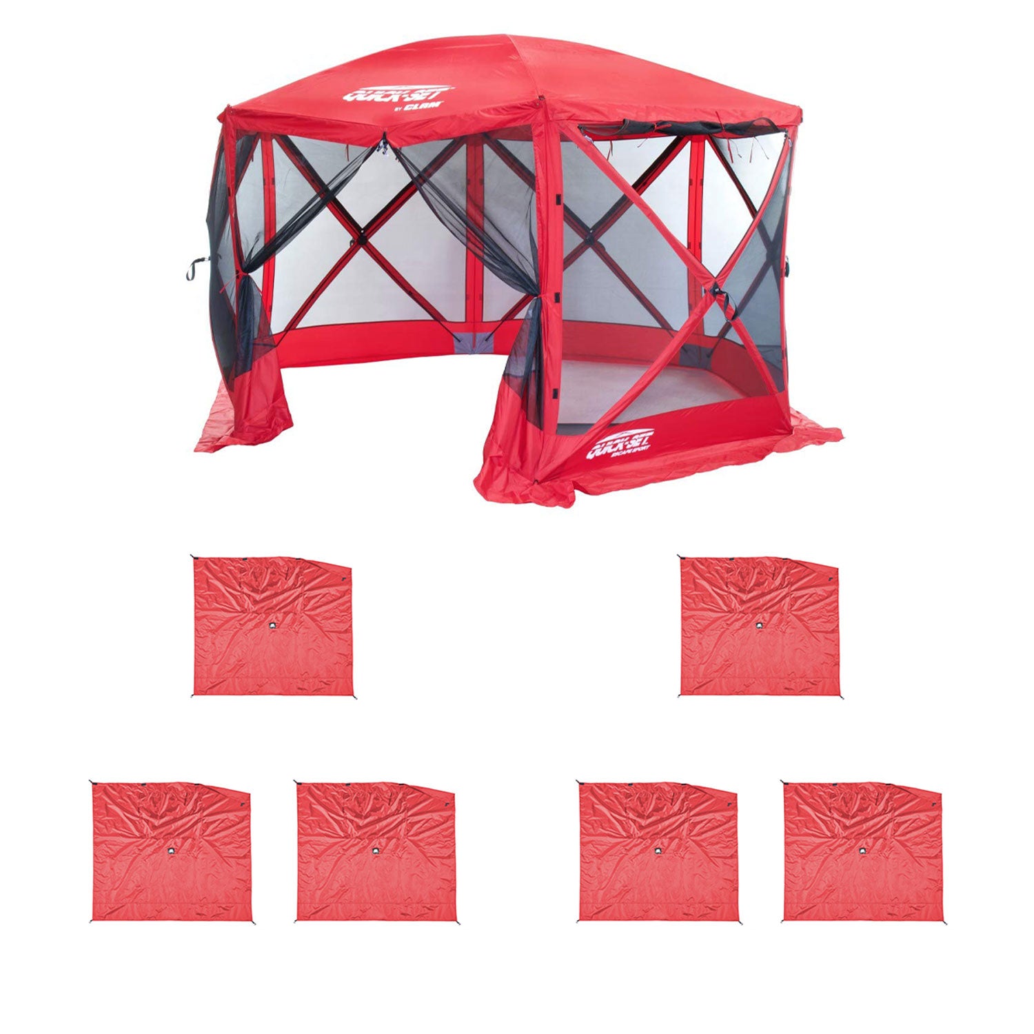 Clam Quick Set Escape Sport Tailgating Shelter Tent + Wind & Sun Panels (6 pack)