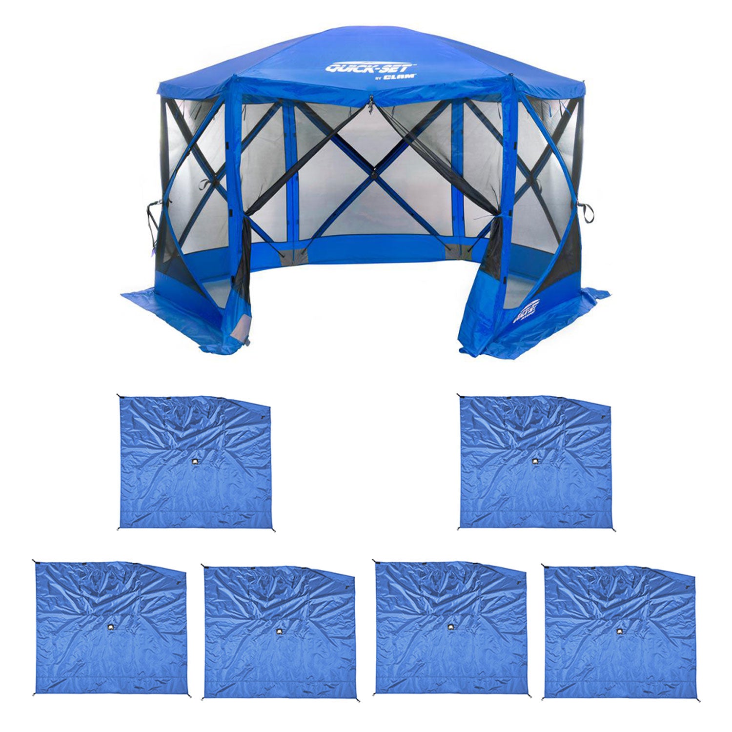 Clam Quick Set Escape Sport Tailgating Shelter Tent + Wind & Sun Panels (6 pack)