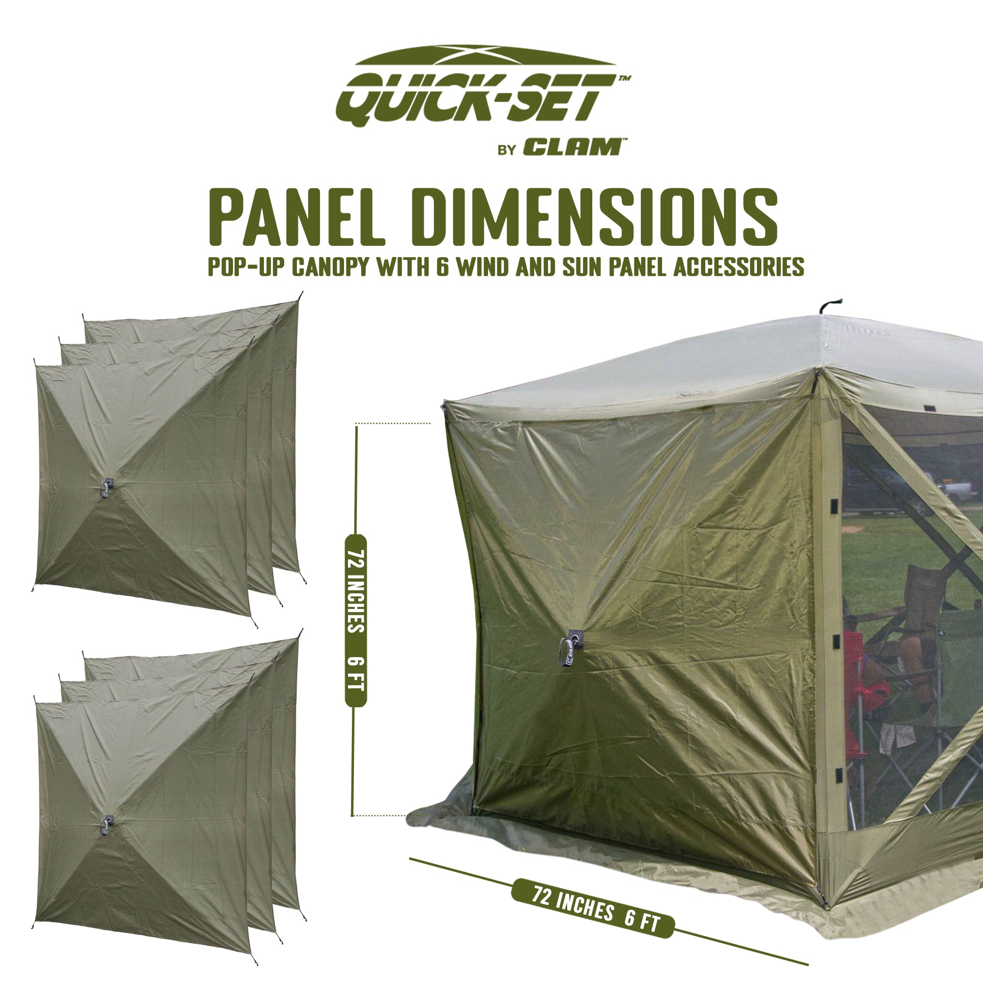 Clam Quick Set Escape Portable Canopy Shelter with Wind and Sun Panels (6 pack) - VMInnovations