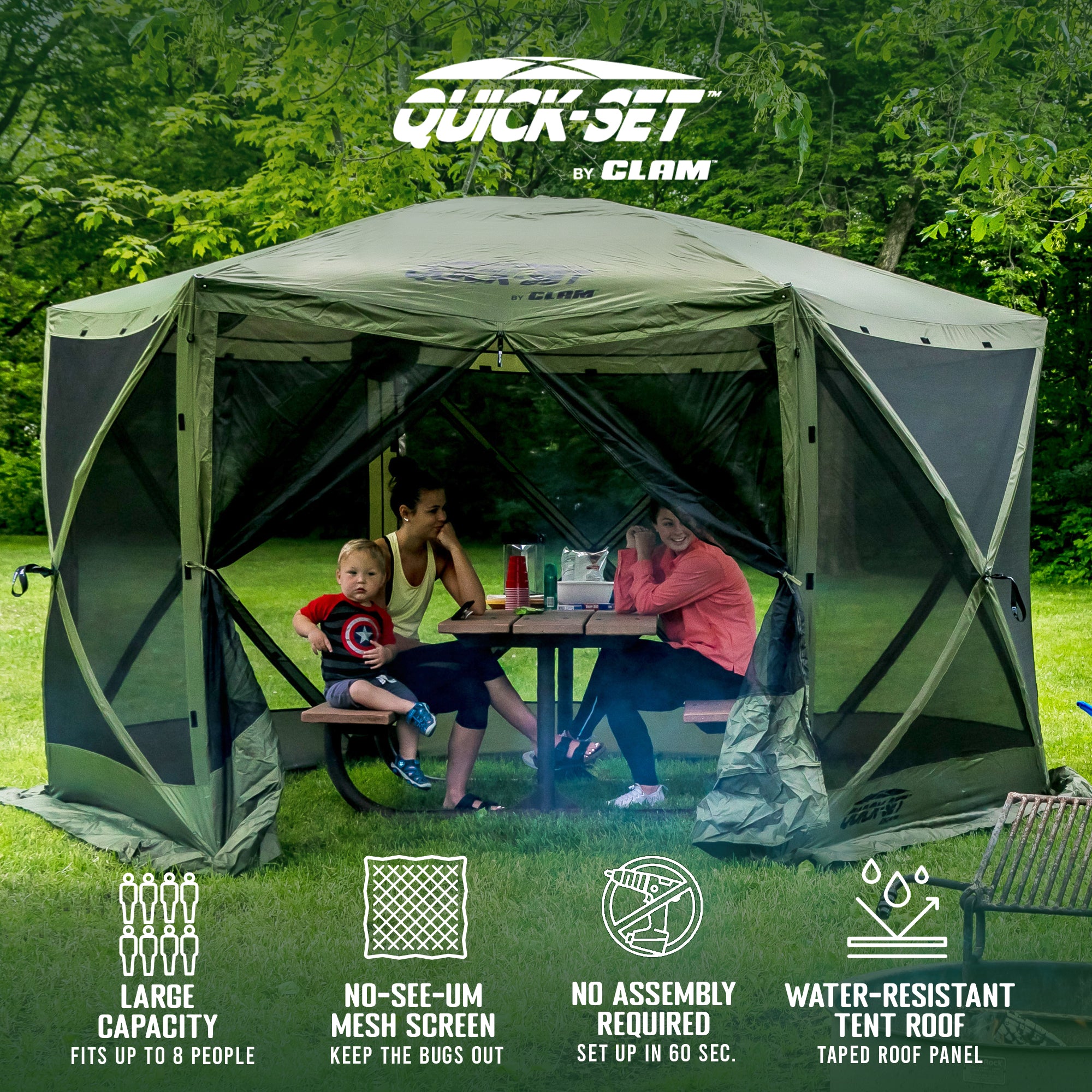 Clam Quick Set Escape Portable Canopy Shelter with Wind and Sun Panels (6 pack) - VMInnovations