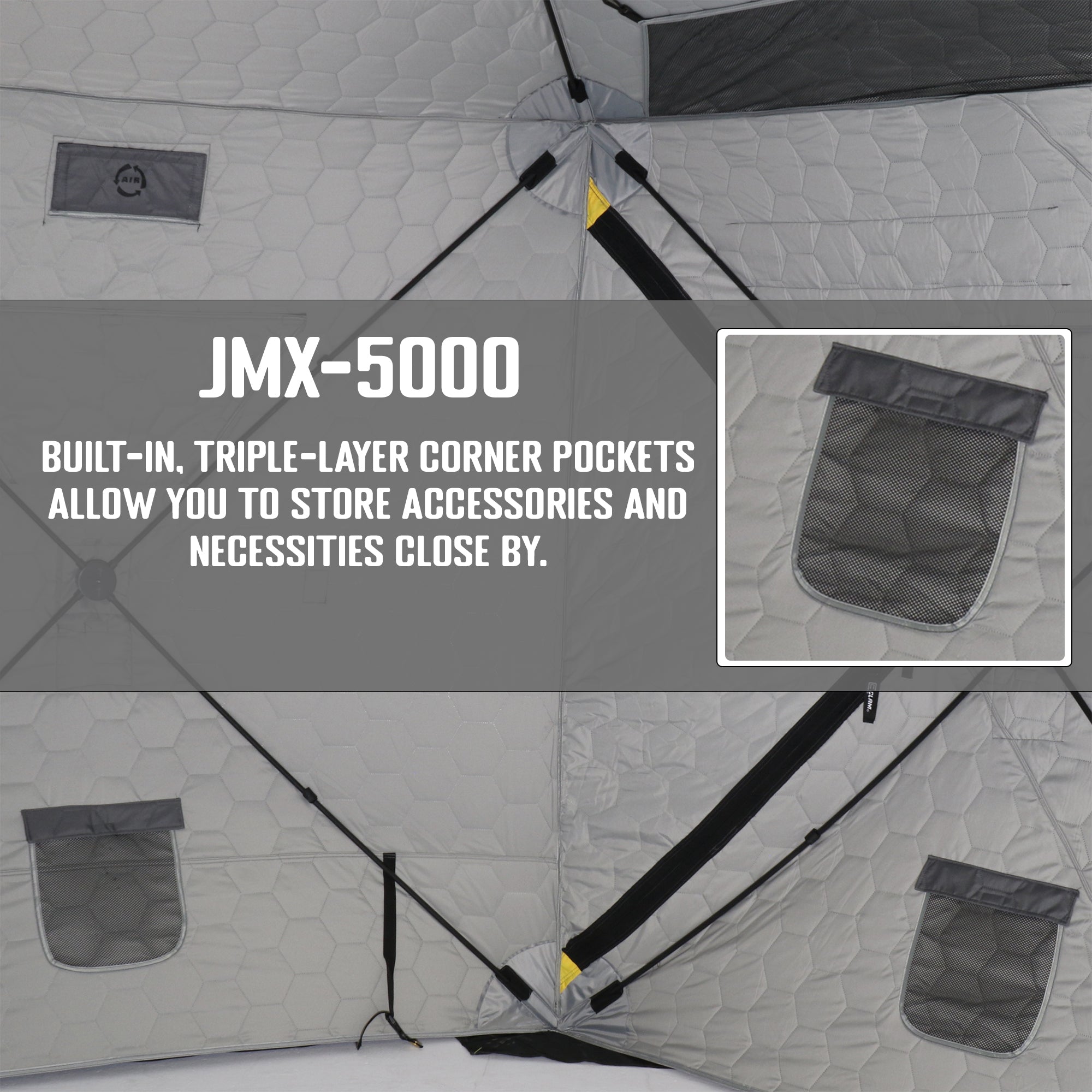 CLAM X5000 Portable 9 Ft 6 Person Ice Fishing Thermal Hub Shelter (Used) - VMInnovations