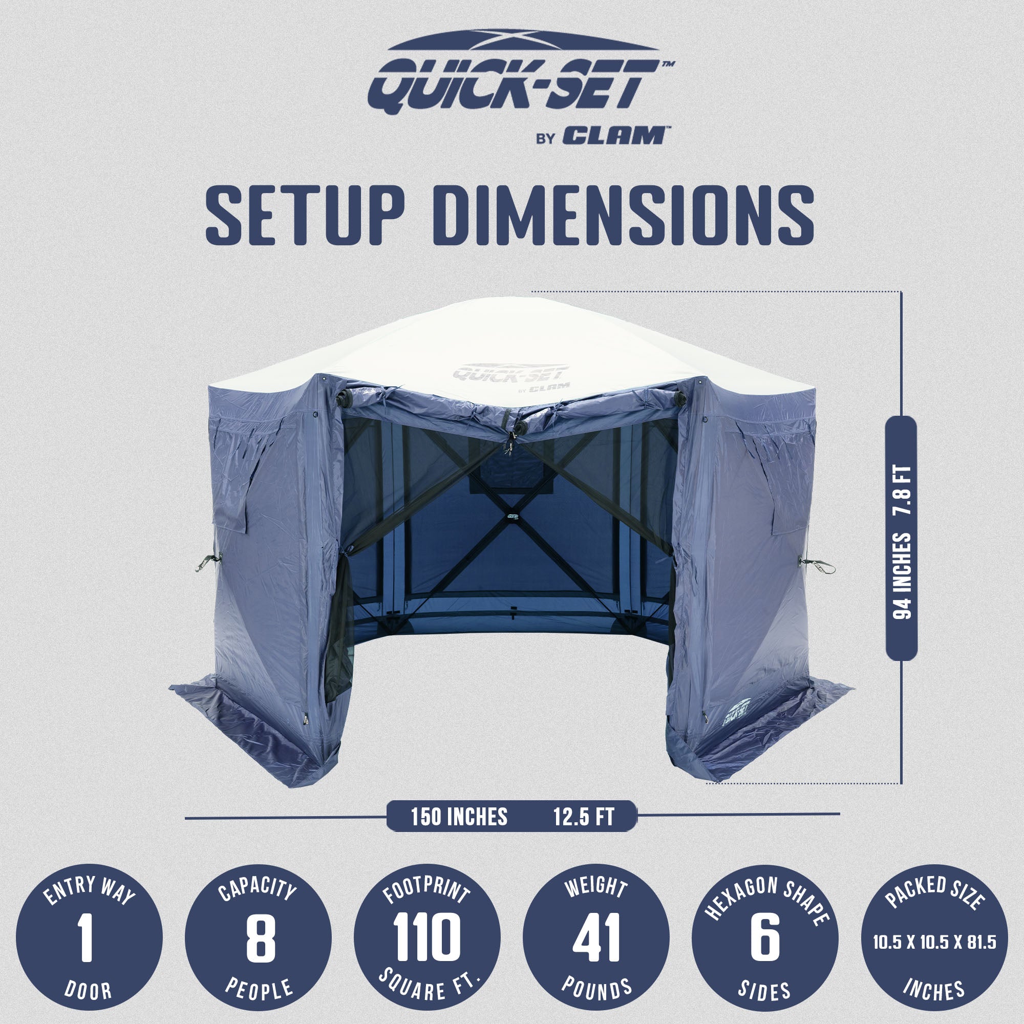 CLAM Quick-Set 12.5 x 12.5 Ft Portable Outdoor Canopy Shelter, Blue (For Parts)