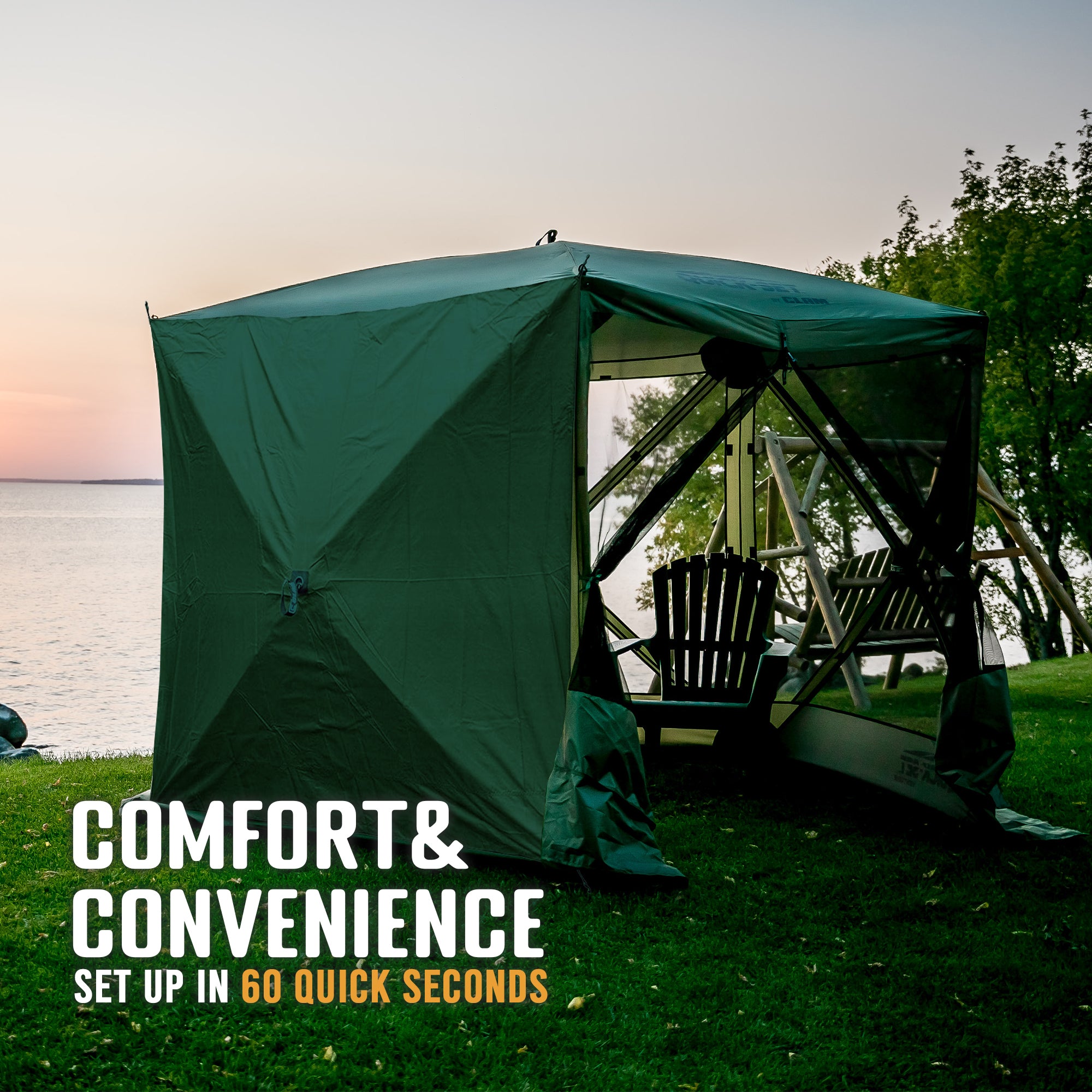 CLAM Quick Set Venture 9x9 Ft Portable Canopy + Clam Quick Set Screen (2 Pack) - VMInnovations