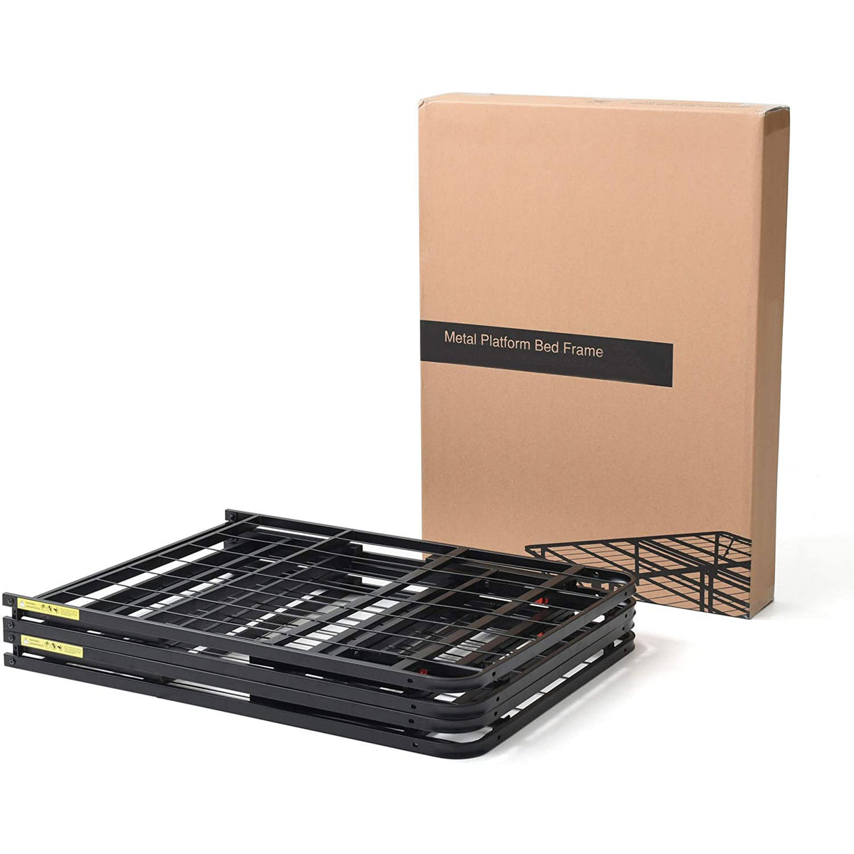 Classic Brands Hercules 14 Inch Metal Platform Foundation Bed Frame, Black, King