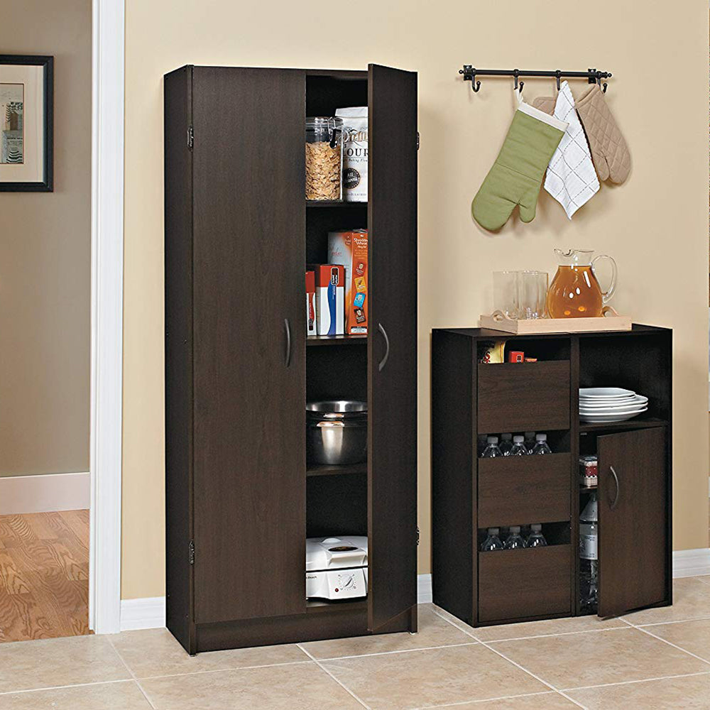 ClosetMaid Wooden Pantry Cabinet for Added Storage and Organization, Espresso - VMInnovations