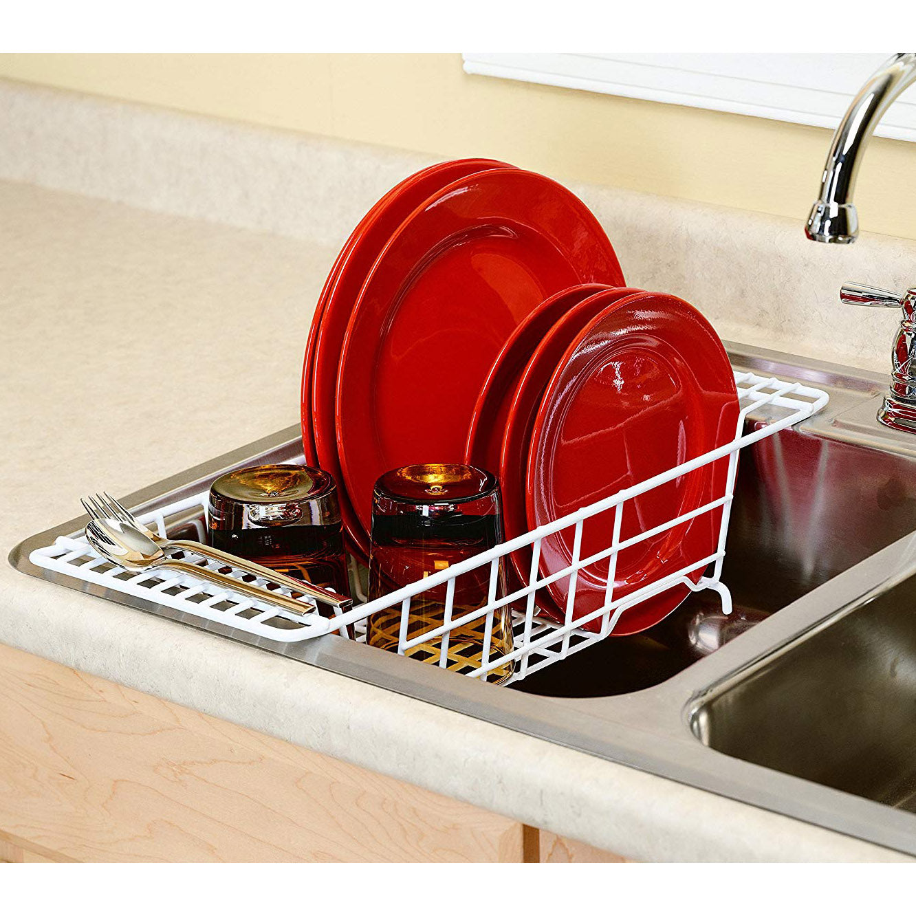 Closetmaid 8" Wide Over the Sink Steel Dish Draining Solution, White (Open Box) - VMInnovations