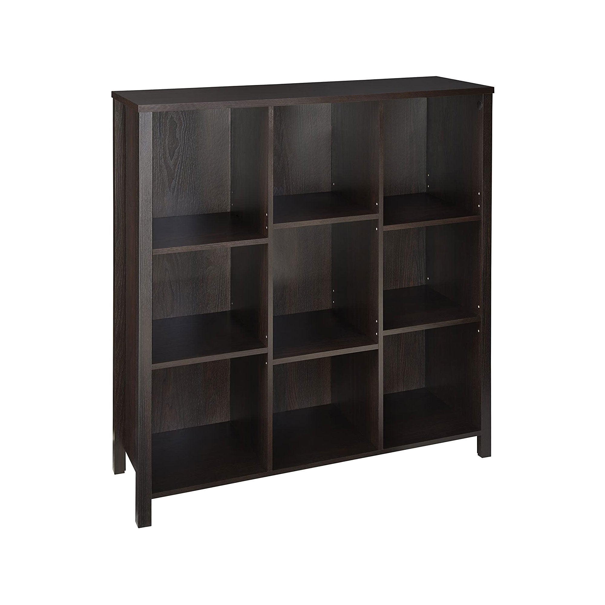 1605800 Adjustable 9 Cube Storage Organizer Book Shelf, Black Walnut (Open Box) - VMInnovations