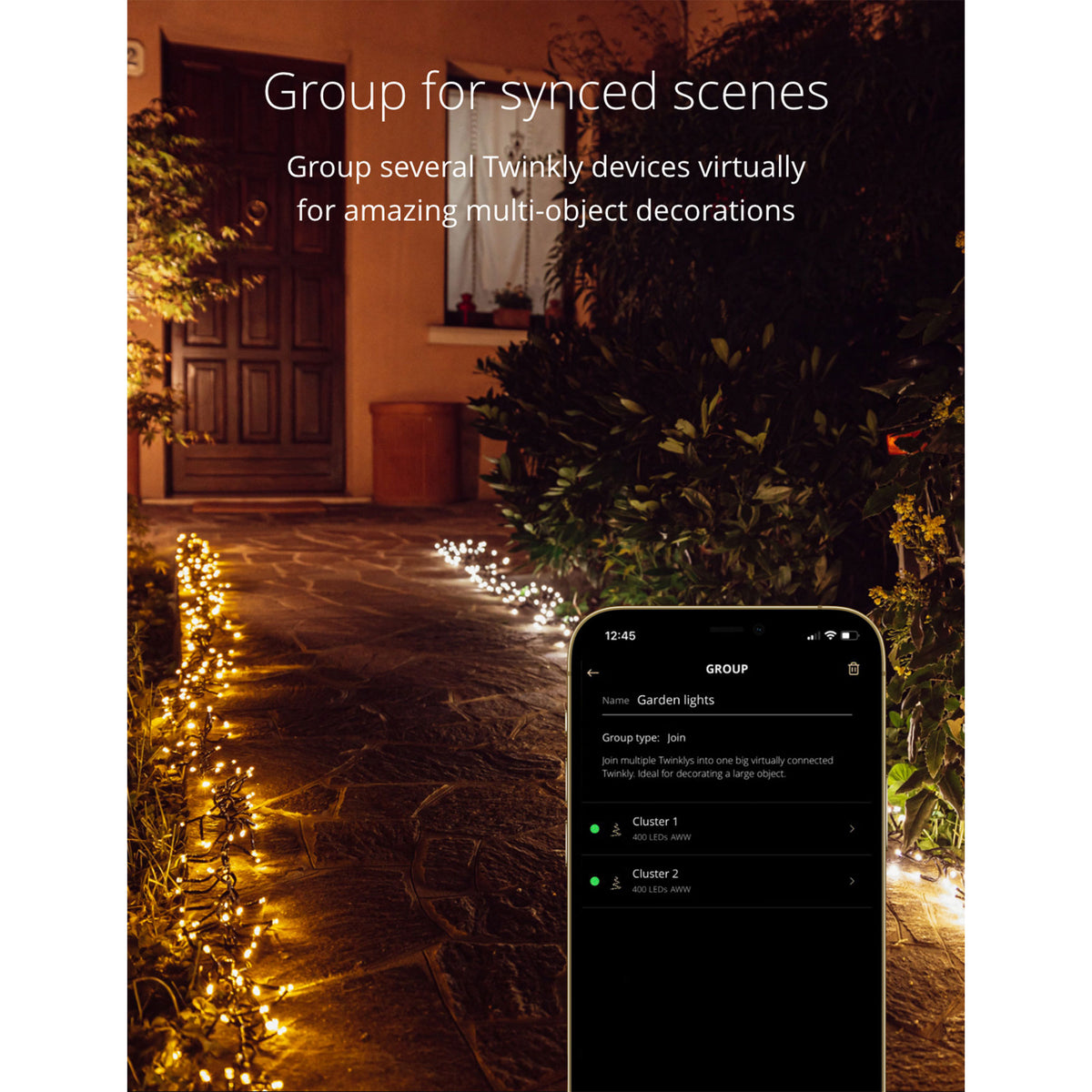 Twinkly Cluster App-Controlled Smart LED Christmas Lights 400 AWW Amber & White