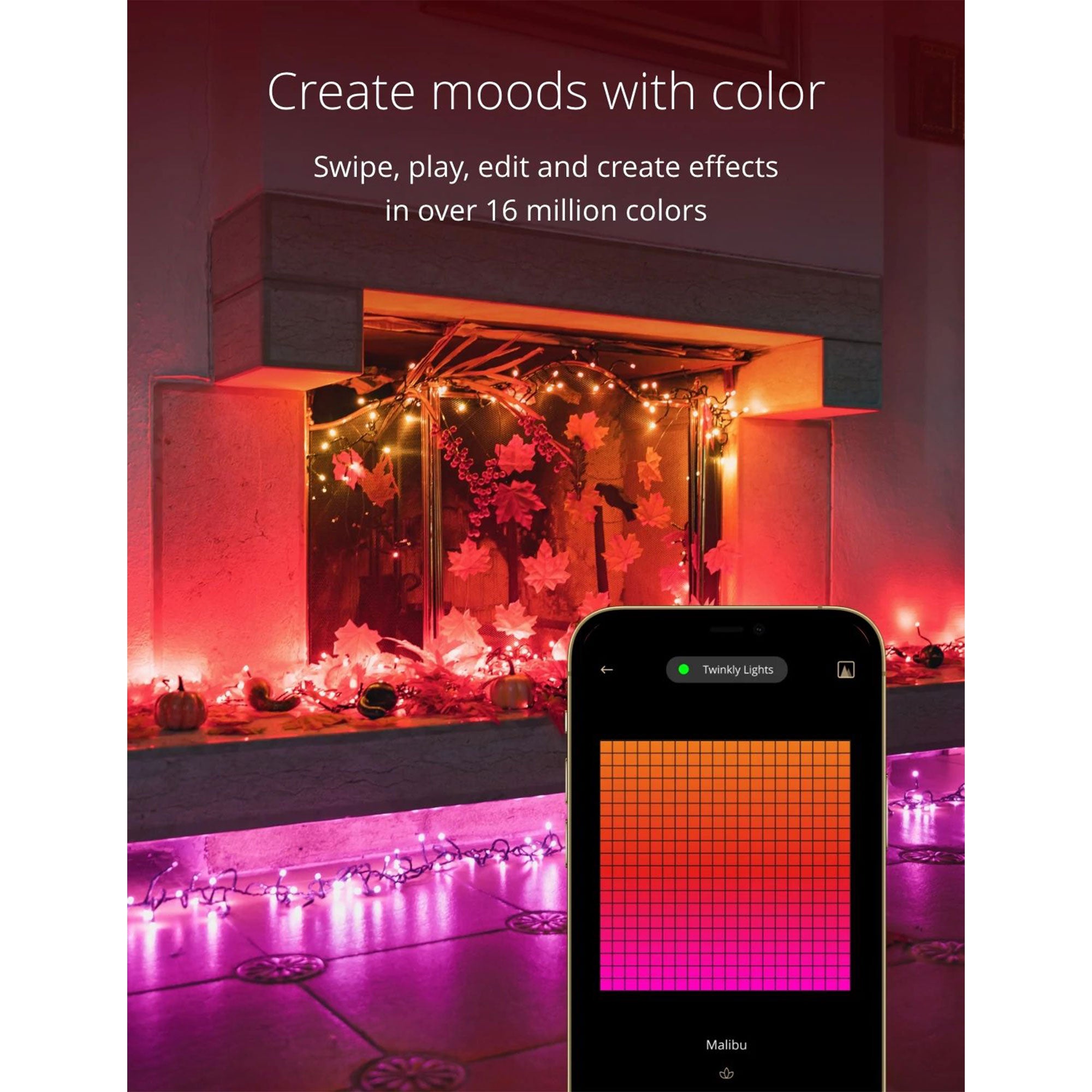 Twinkly 19.5 Foot 400 RGB Cluster Lights and USB Light Effects Music Player